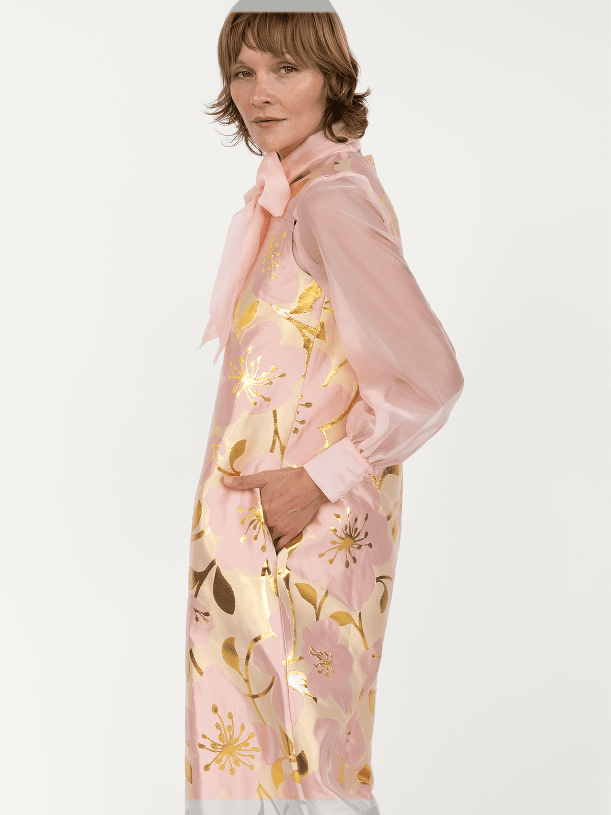 NATASHA dress Garden Wall Blush - Lesley Evers-Dress-gown-natasha