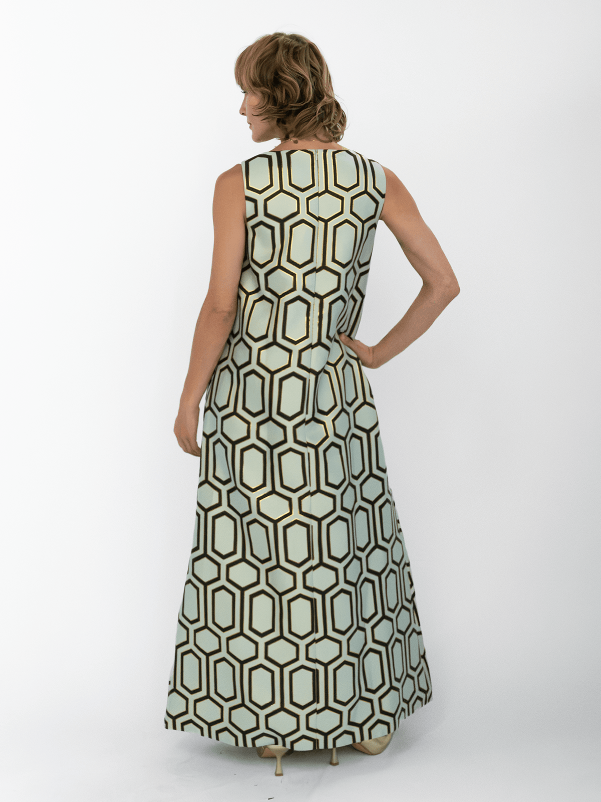 NATASHA dress Pavilion Mint - Lesley Evers-Dress-gown-natasha