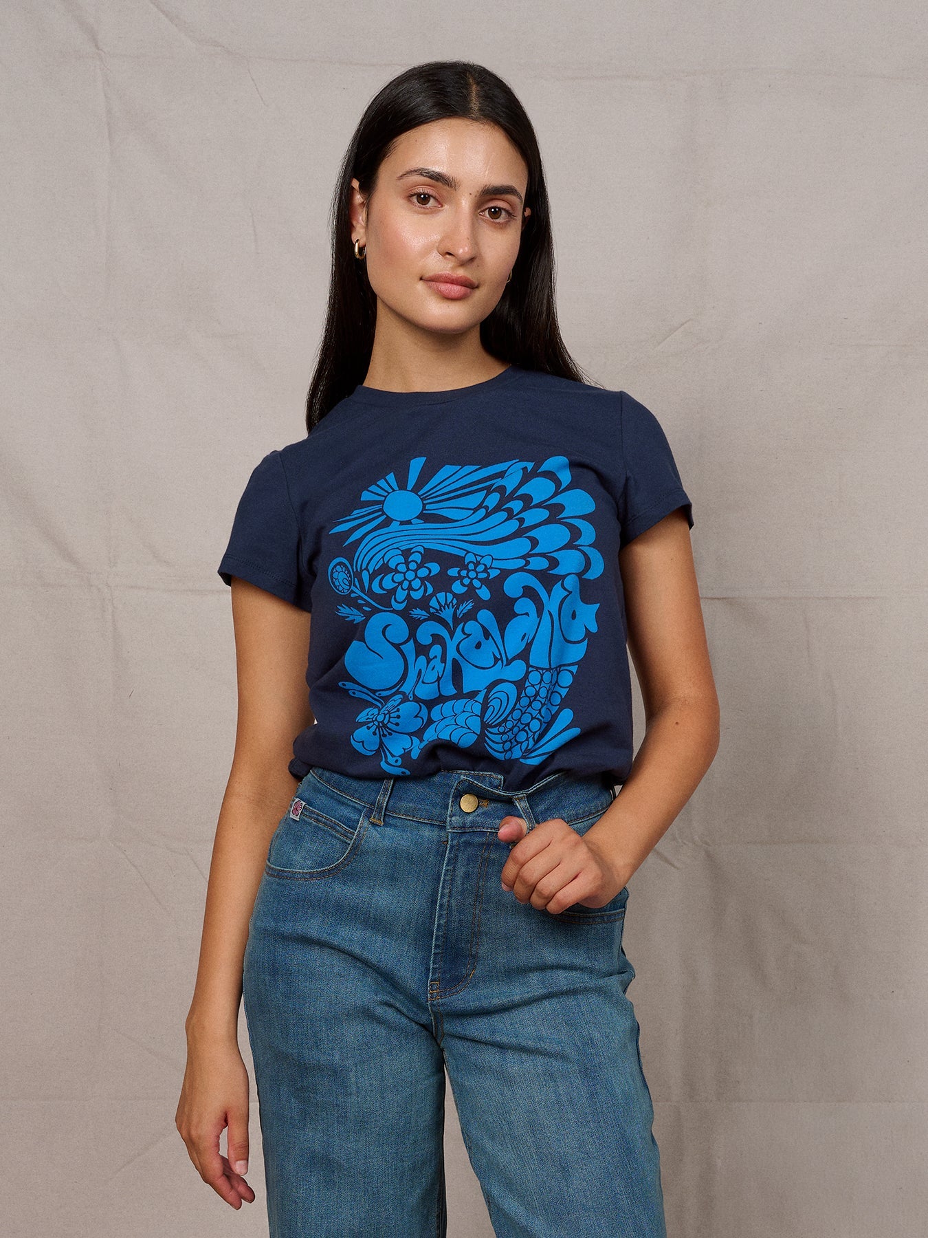 NELLIE graphic tee Shakalaka Navy - Lesley Evers - graphic - graphic tee - nellie