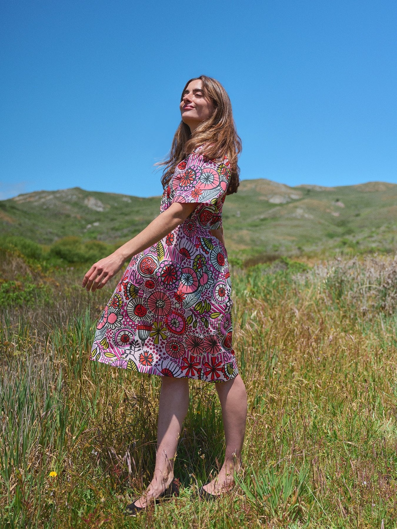 NINA dress Flower Fresco Pink - Lesley Evers - Dress - Nina - Shop