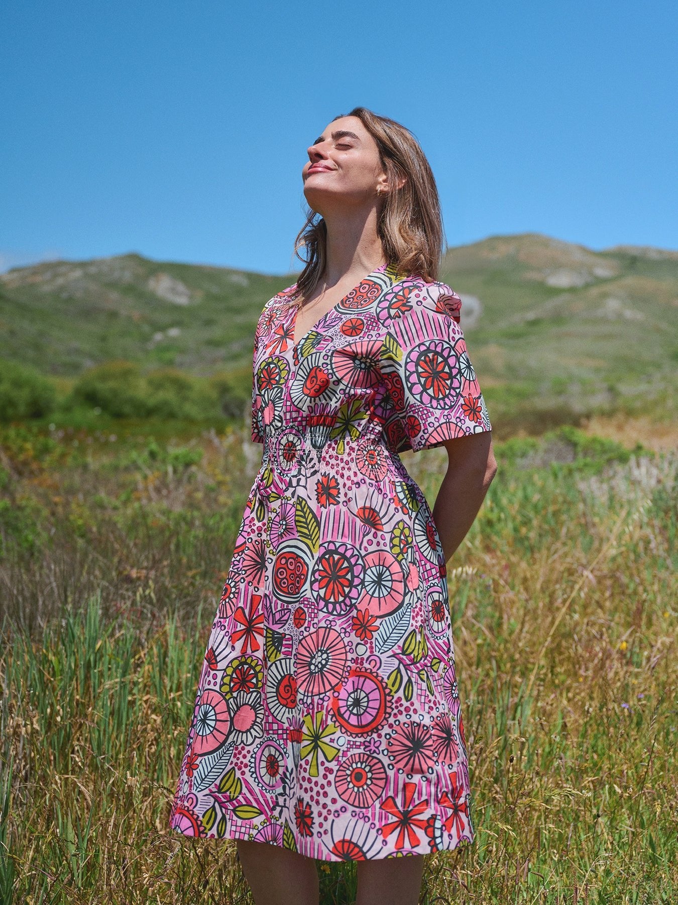 NINA dress Flower Fresco Pink - Lesley Evers - Dress - Nina - Shop