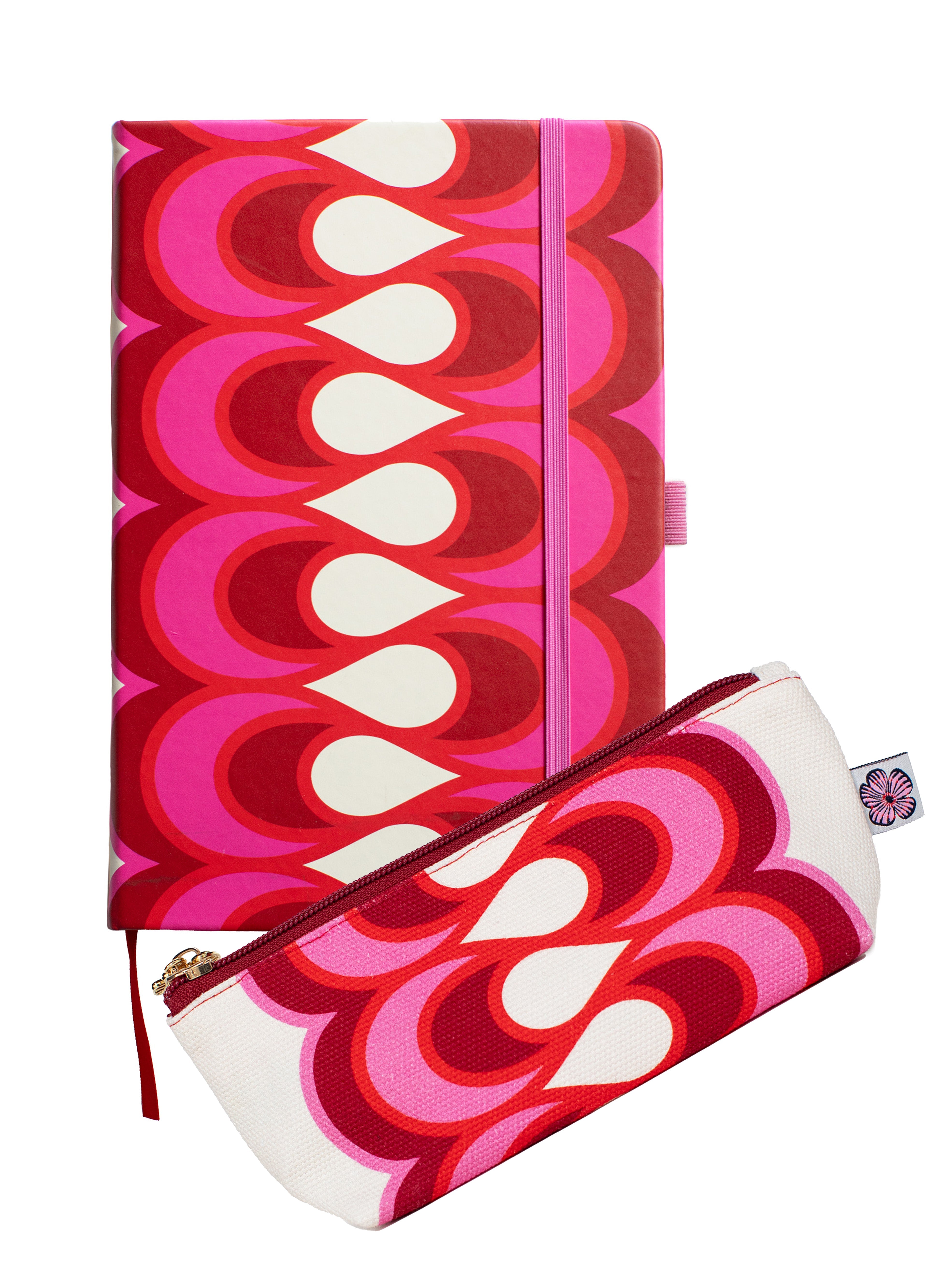 NOTEBOOK Rio Pink - Lesley Evers - A5 - A5 Notebook - daffodils pink and green