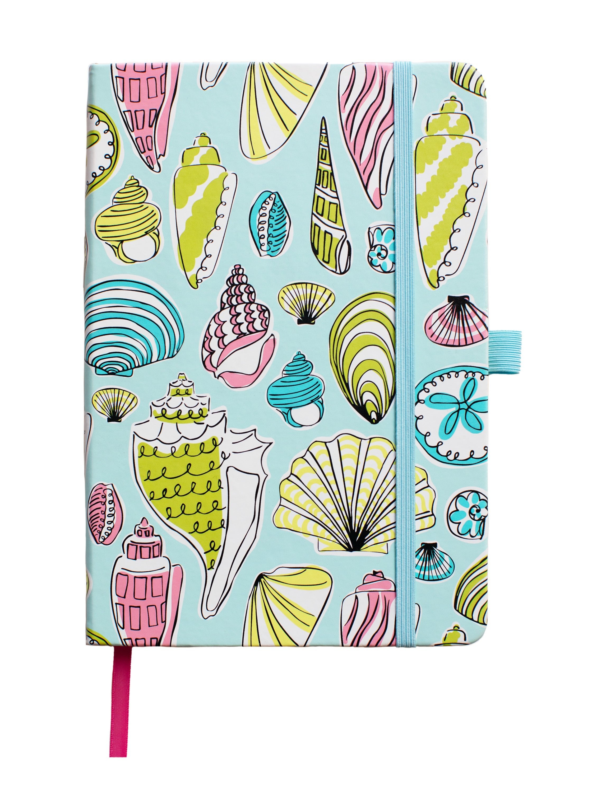 NOTEBOOK Seashells - Lesley Evers - A5 - A5 Notebook - daffodils pink and green