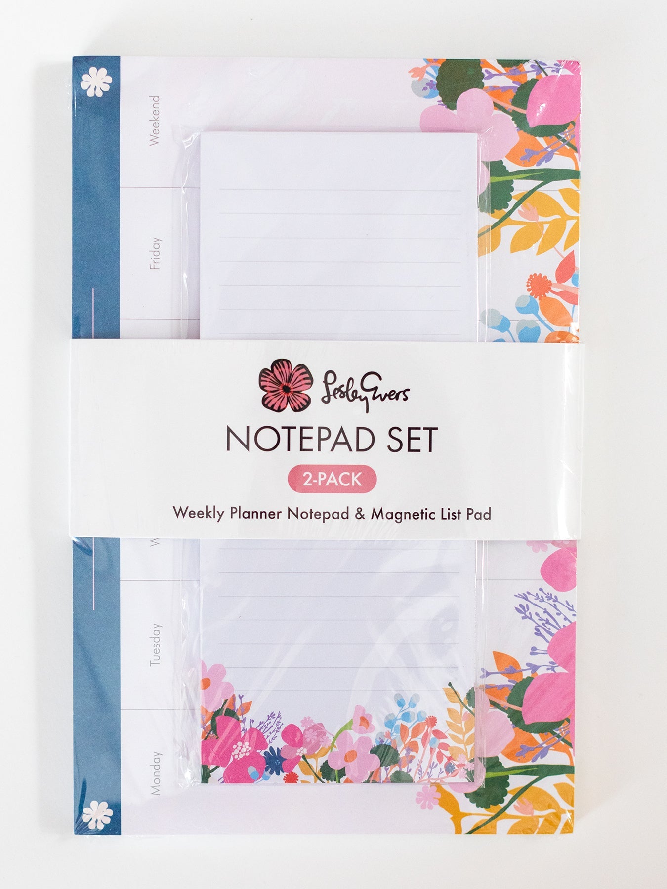 NOTEPAD SET Meadow Flower - Lesley Evers - A5 - A5 Notebook - daffodils pink and green