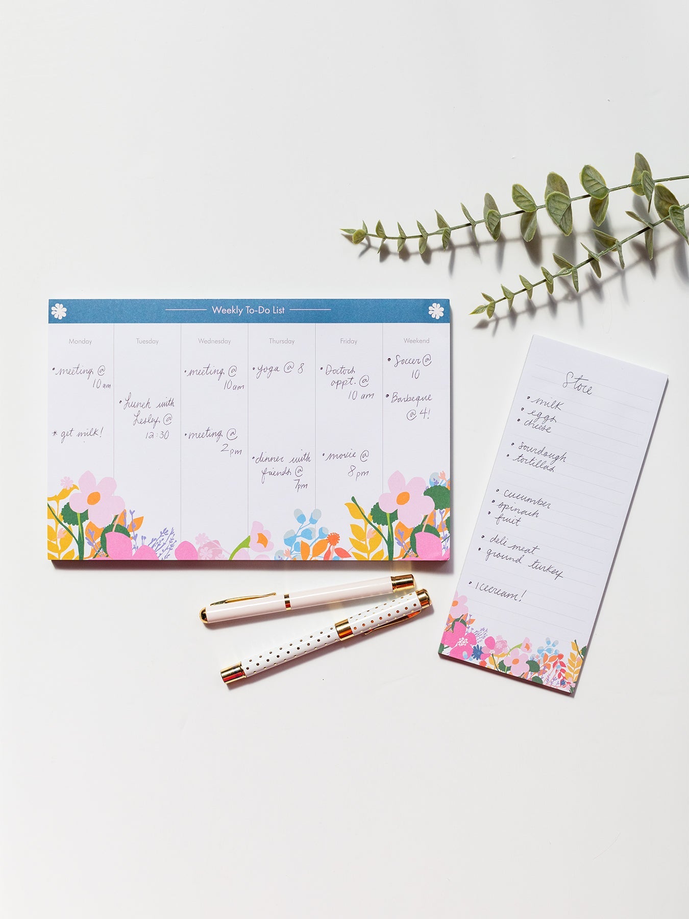 NOTEPAD SET Meadow Flower - Lesley Evers - A5 - A5 Notebook - daffodils pink and green