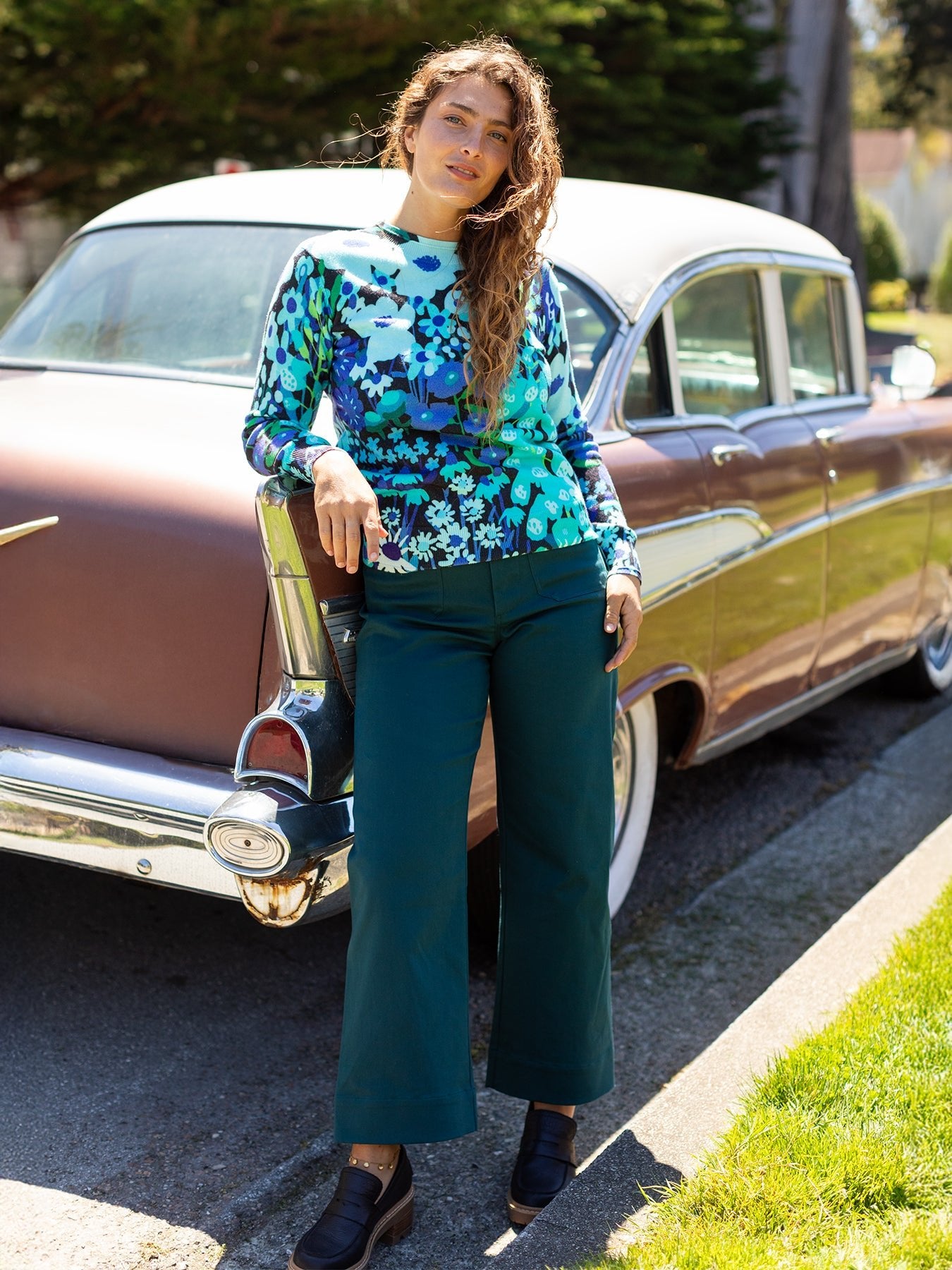 PARKER pant Deep Teal - Lesley Evers - Blue - blue pant - green pant
