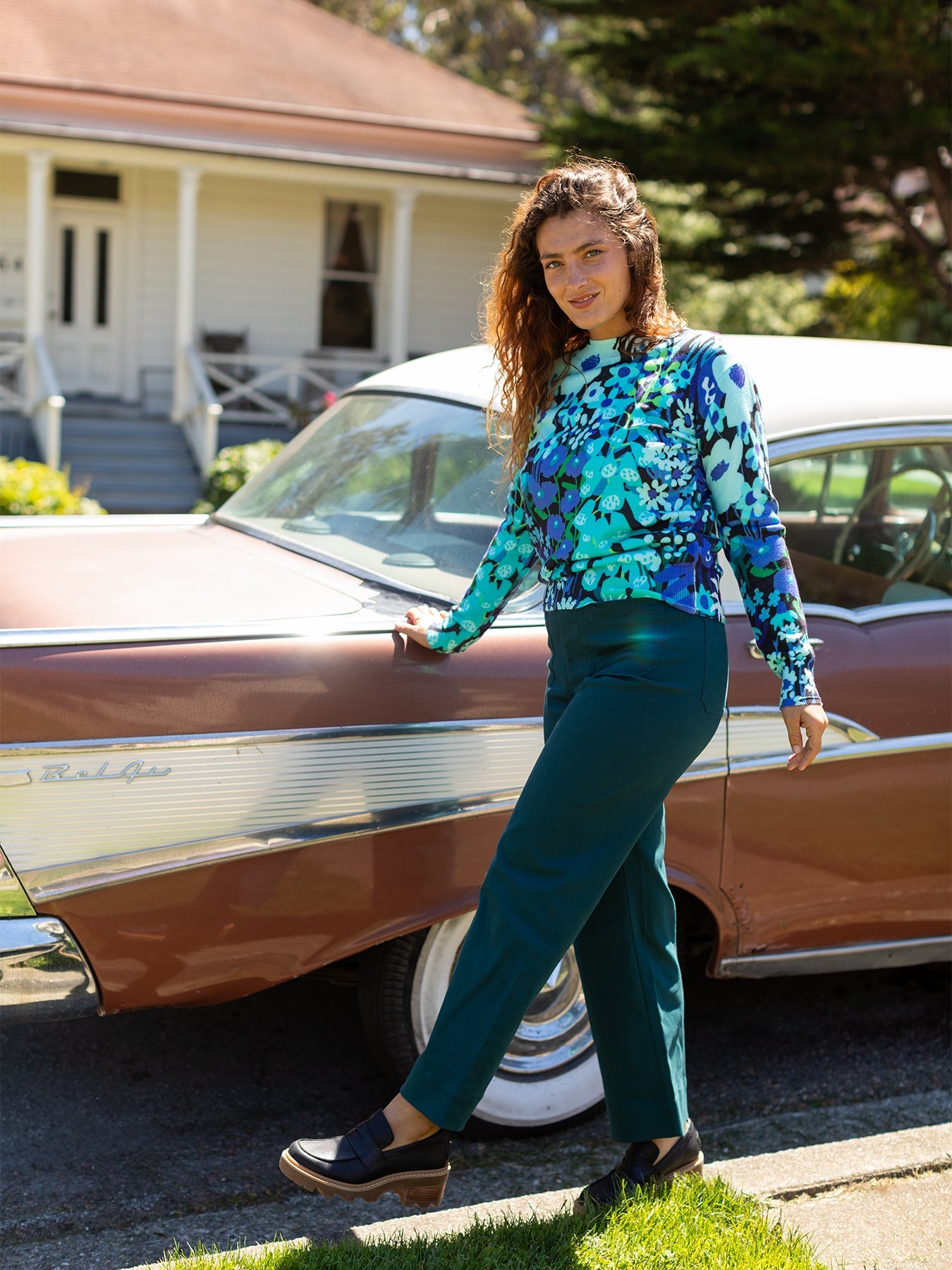 PARKER pant Deep Teal - Lesley Evers - Blue - blue pant - green pant