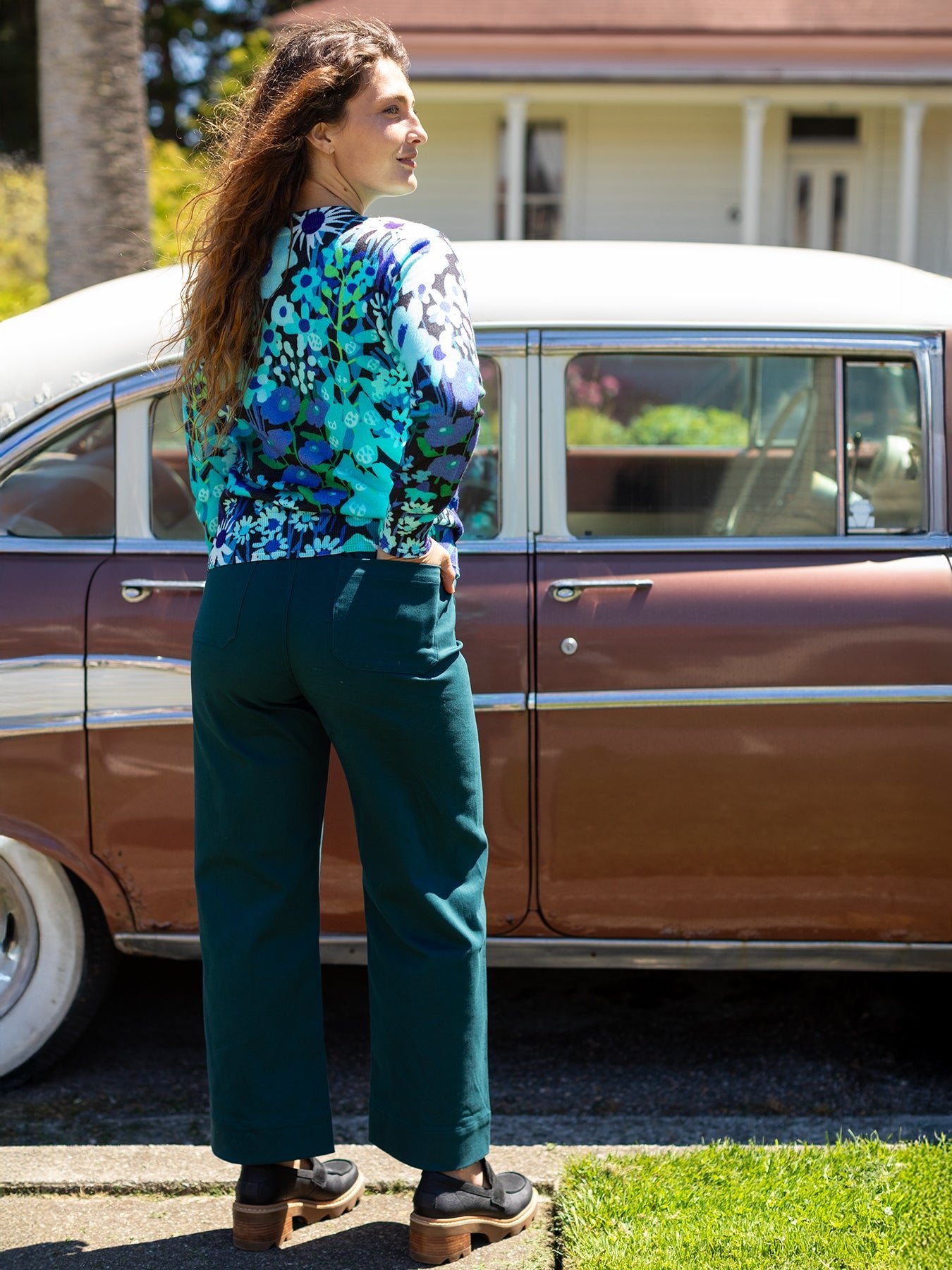 PARKER pant Deep Teal - Lesley Evers - Blue - blue pant - green pant