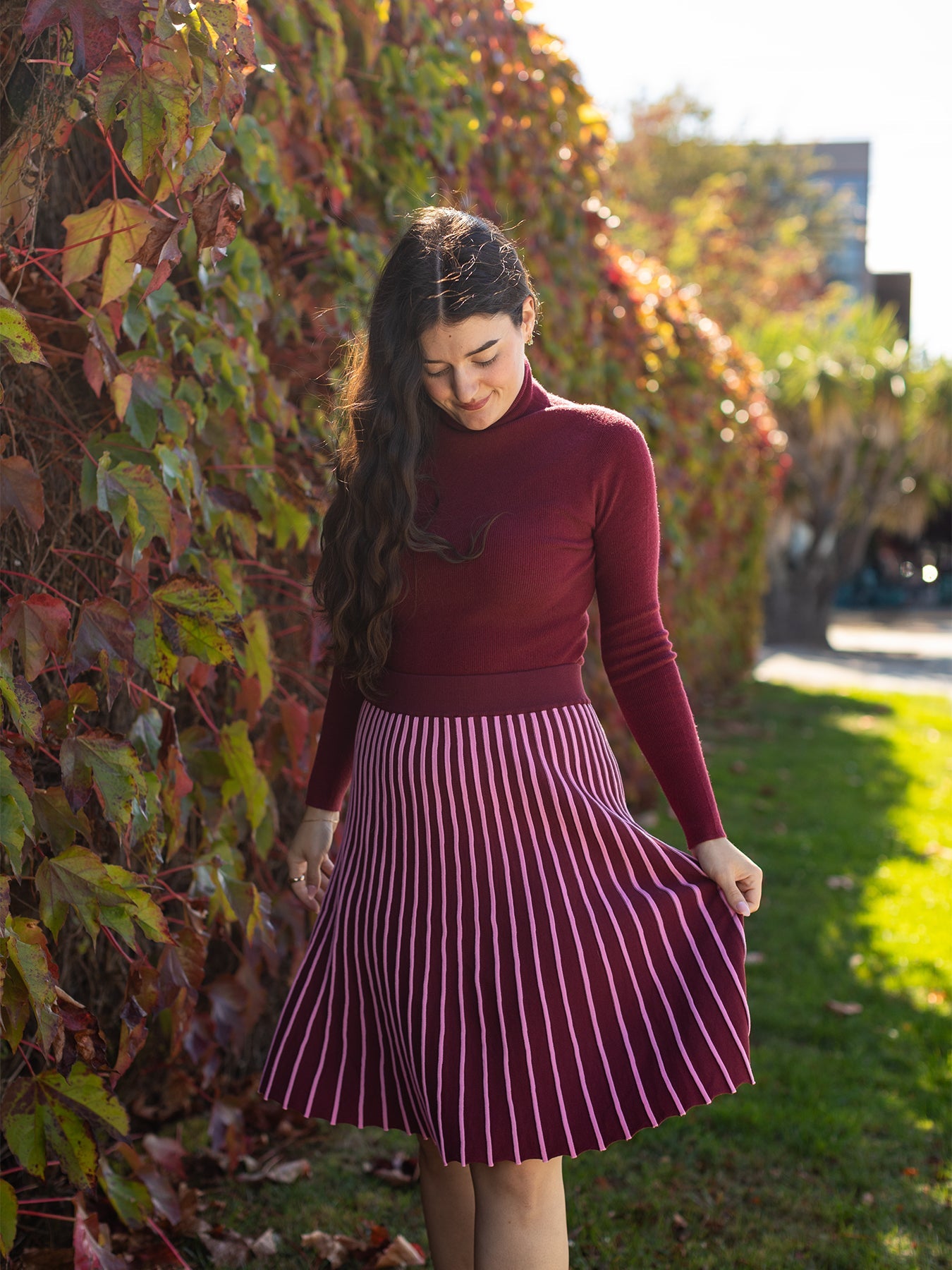 PAULINA turtleneck sweater Burgundy - Lesley Evers - Shop - Shop/All Products - Shop/Separates