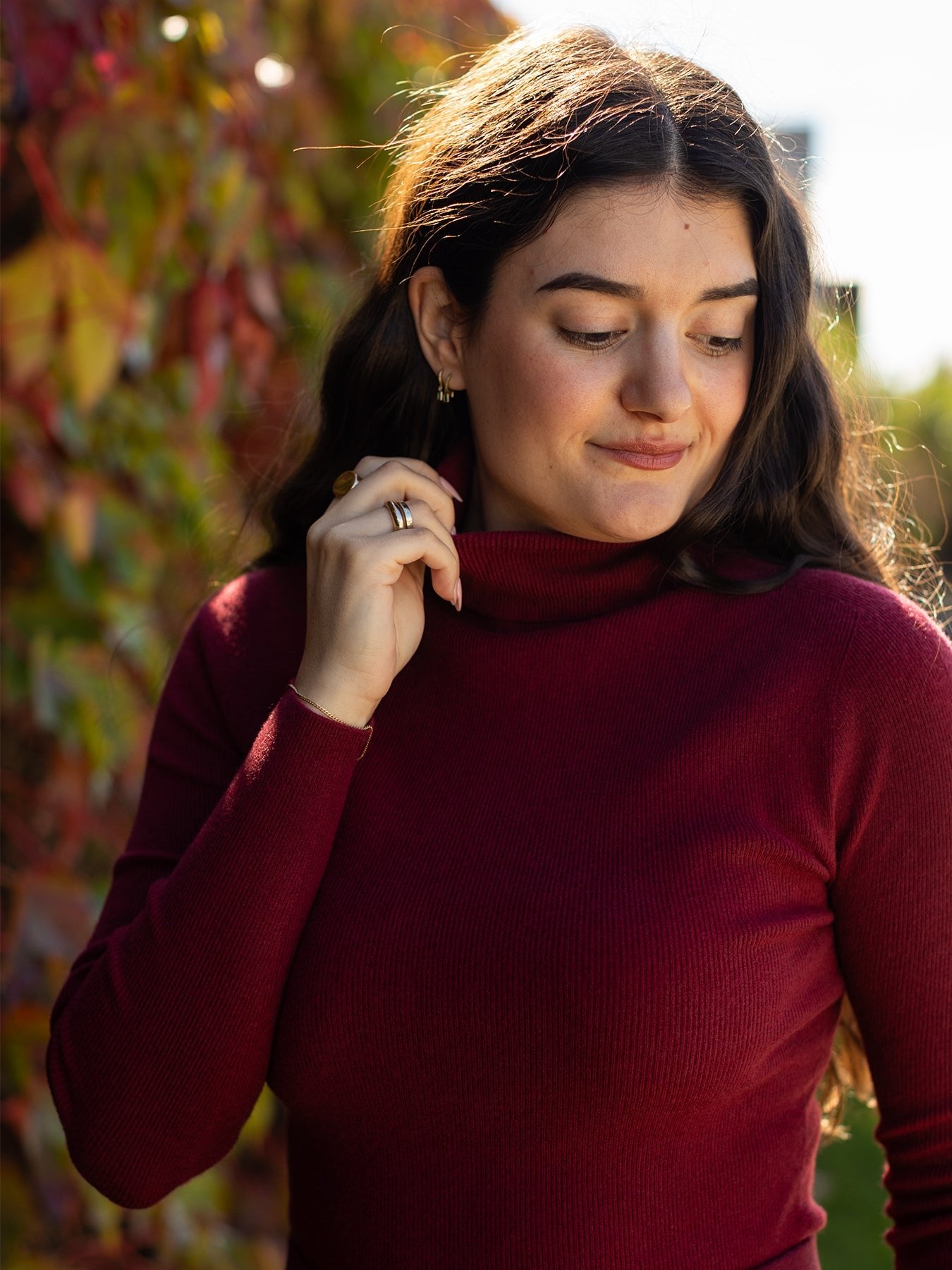 PAULINA turtleneck sweater Burgundy - Lesley Evers - Shop - Shop/All Products - Shop/Separates