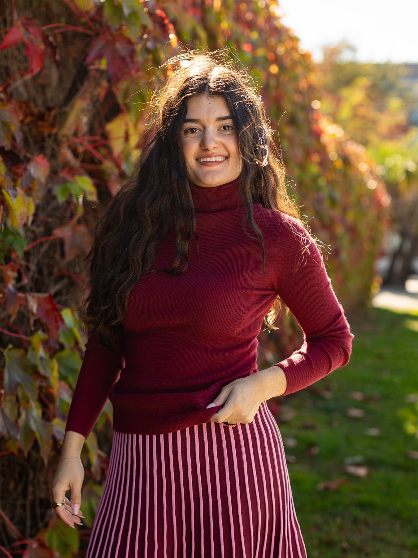 PAULINA turtleneck sweater Burgundy - Lesley Evers - Shop - Shop/All Products - Shop/Separates