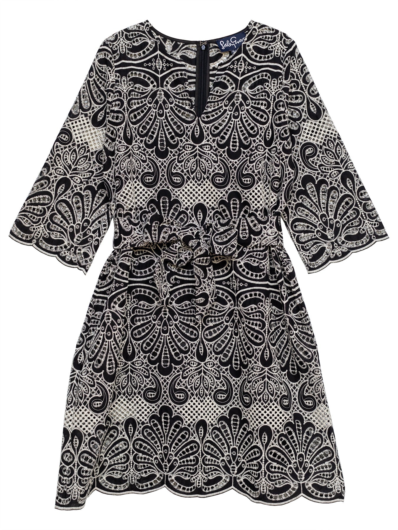 PENELOPE dress Black Eyelet - Lesley Evers - cotton dress - dress - eyelet