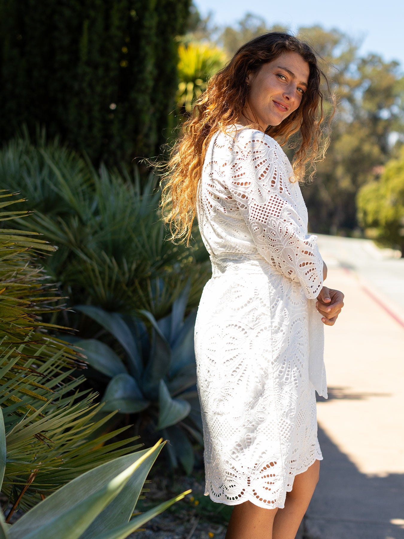 PENELOPE dress White Eyelet - Lesley Evers - cotton dress - dress - eyelet