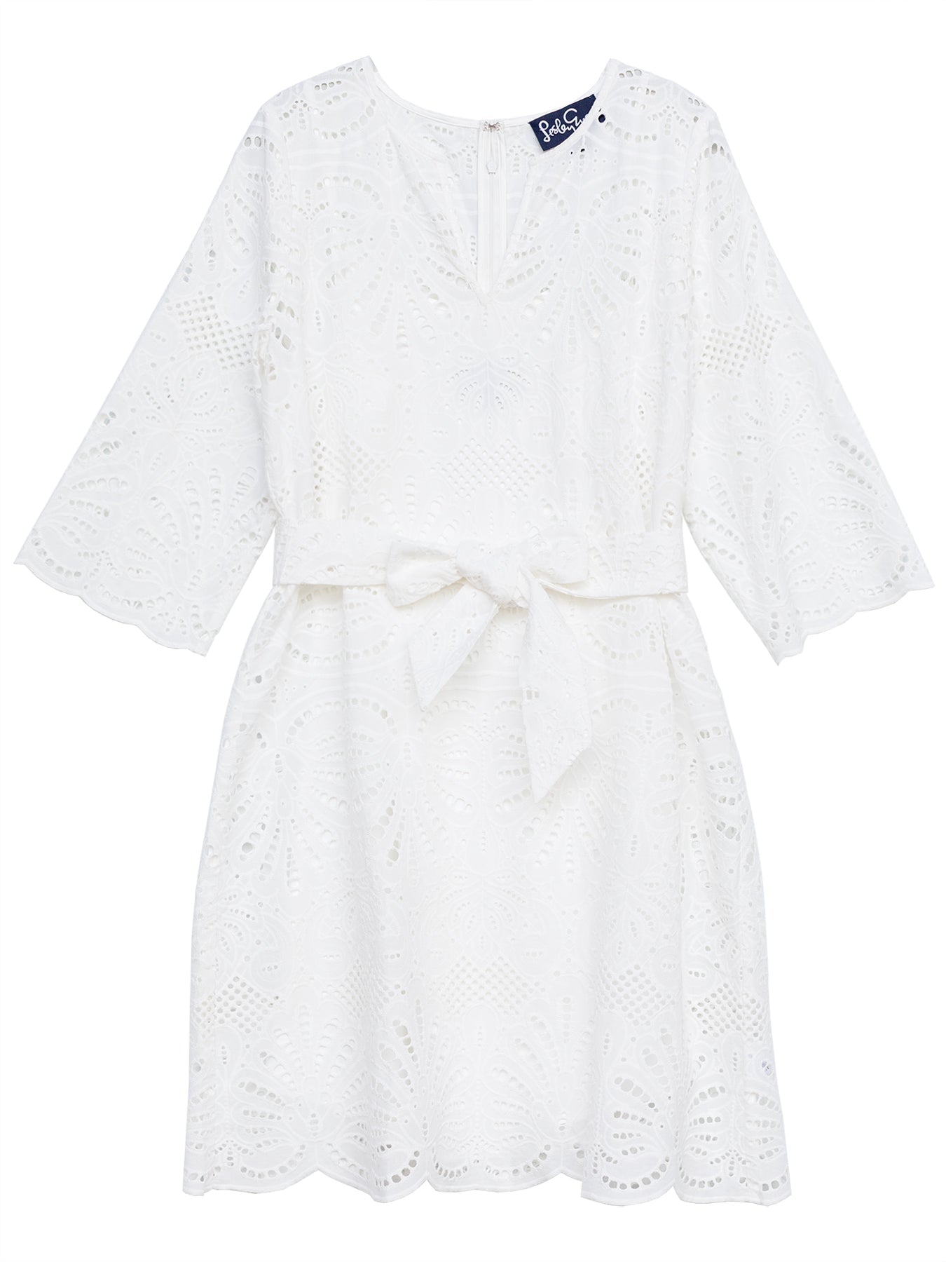 PENELOPE dress White Eyelet - Lesley Evers - cotton dress - dress - eyelet