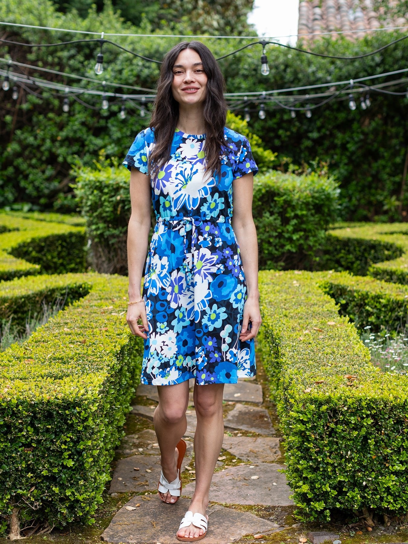 PENNY dress Bouquet Bliss Blue - Lesley Evers - animal - Blue - blue dress