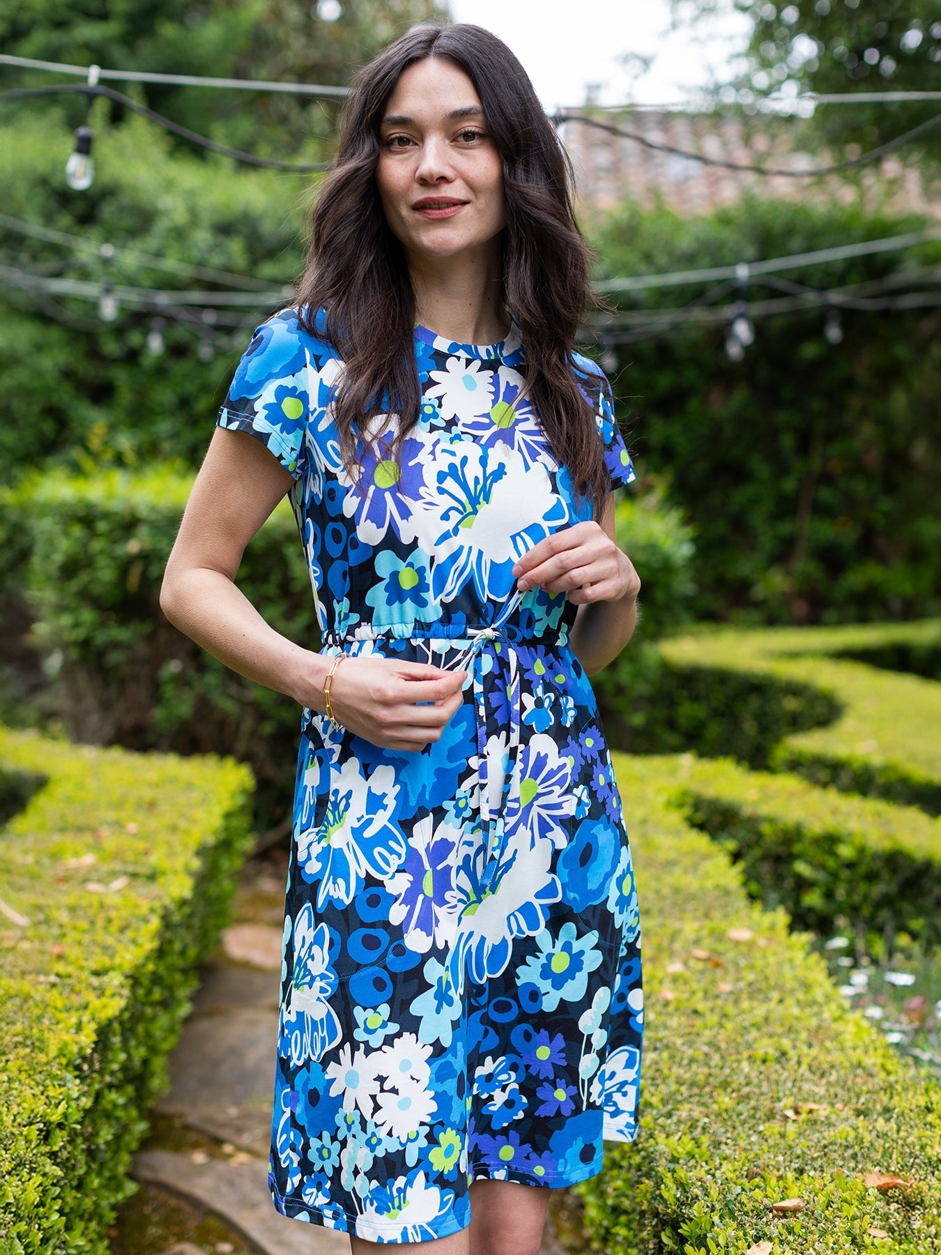 PENNY dress Bouquet Bliss Blue - Lesley Evers - animal - Blue - blue dress