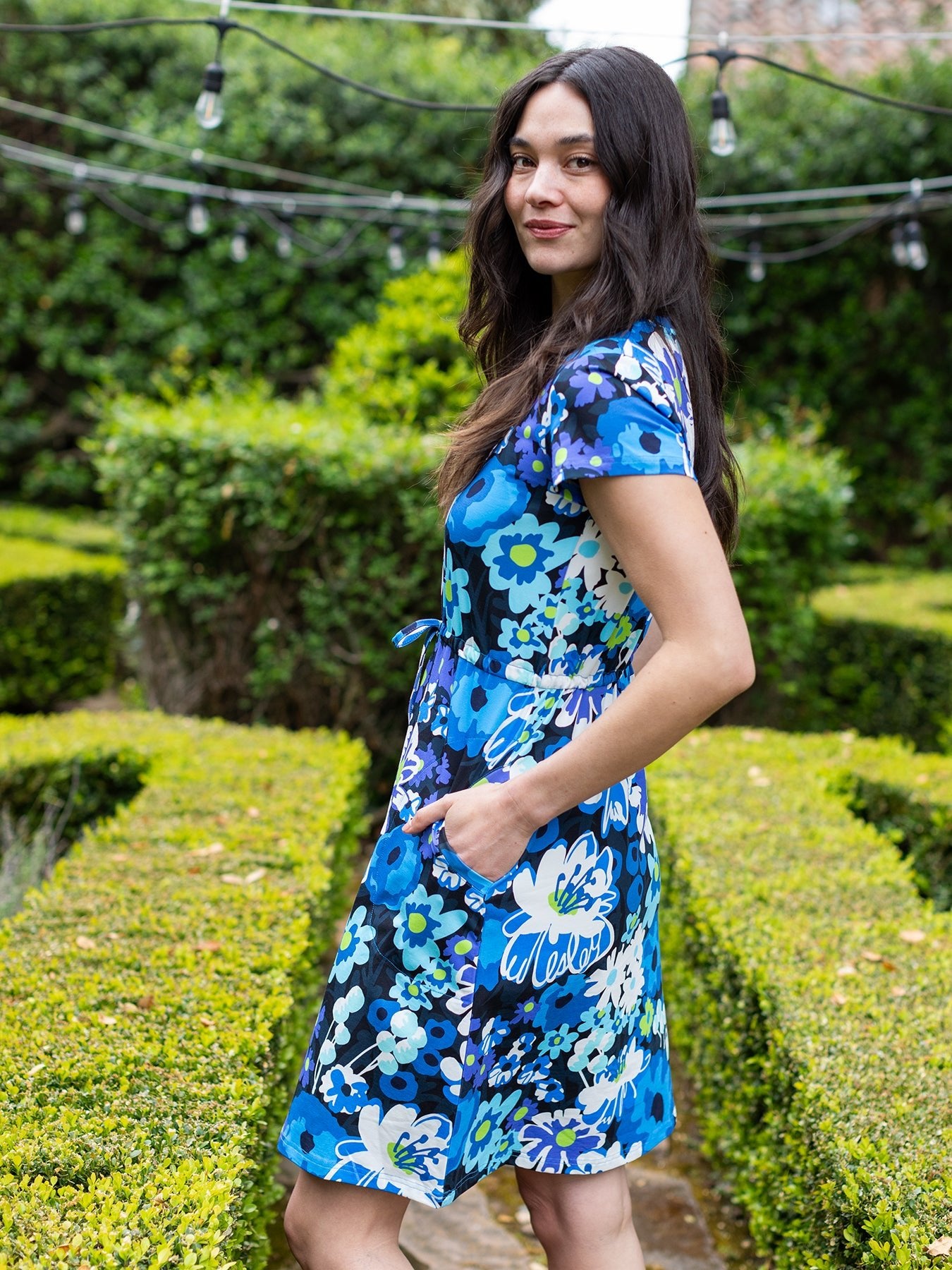 PENNY dress Bouquet Bliss Blue - Lesley Evers - animal - Blue - blue dress