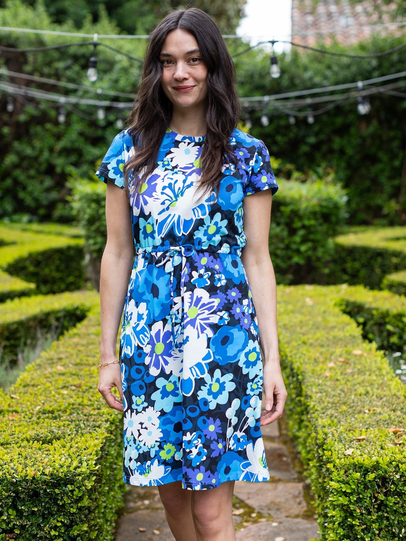 PENNY dress Bouquet Bliss Blue - Lesley Evers - animal - Blue - blue dress
