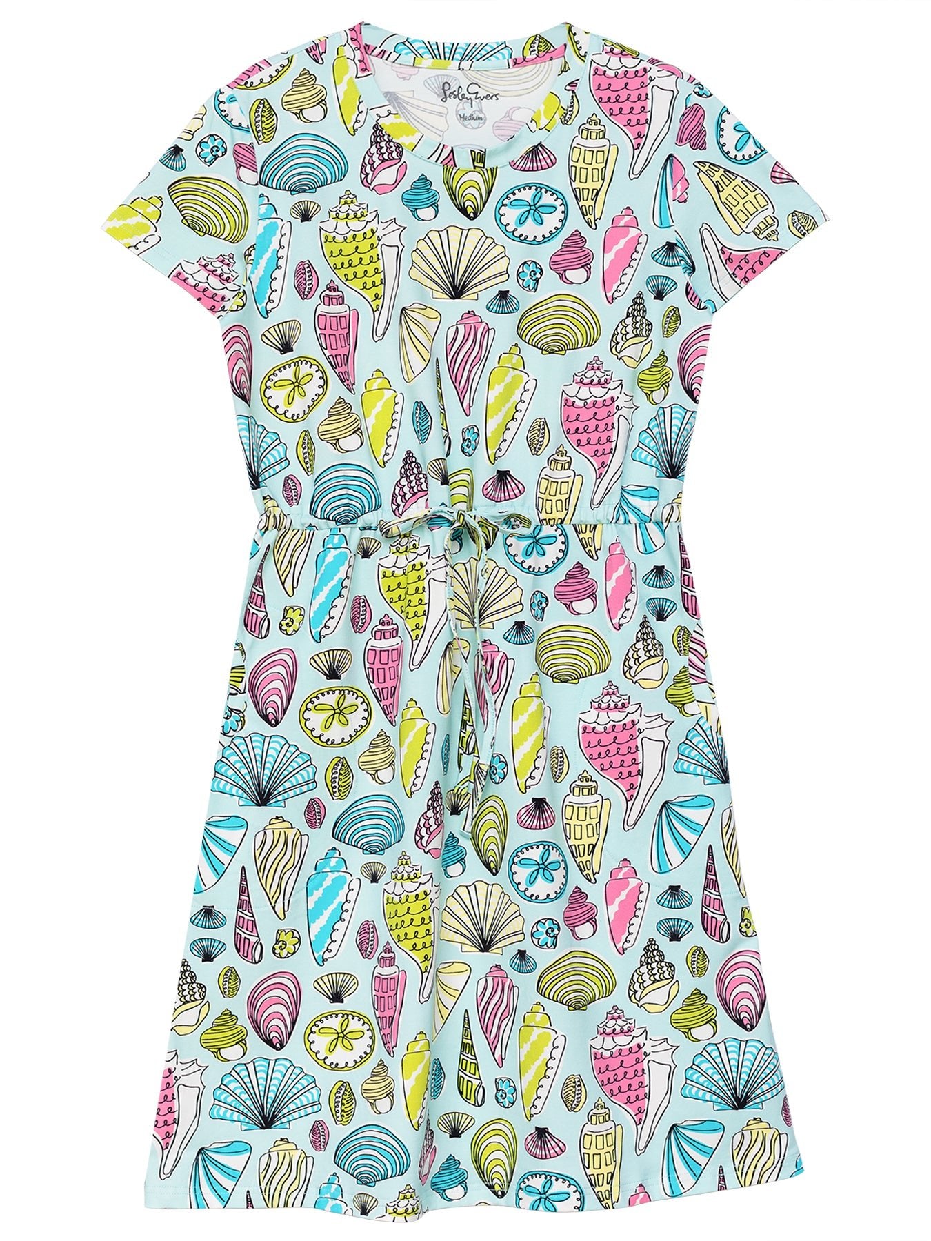 PENNY dress Seashells - Lesley Evers - animal - Blue - blue dress
