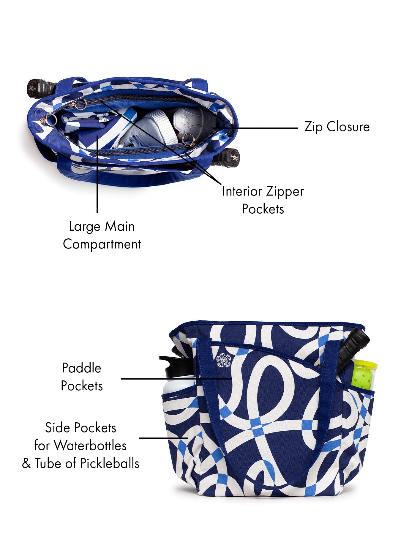 PEYTON tote Blue Ribbon - Lesley Evers - Accessories - Cotton Canvas - Cotton Canvas Tote Bag