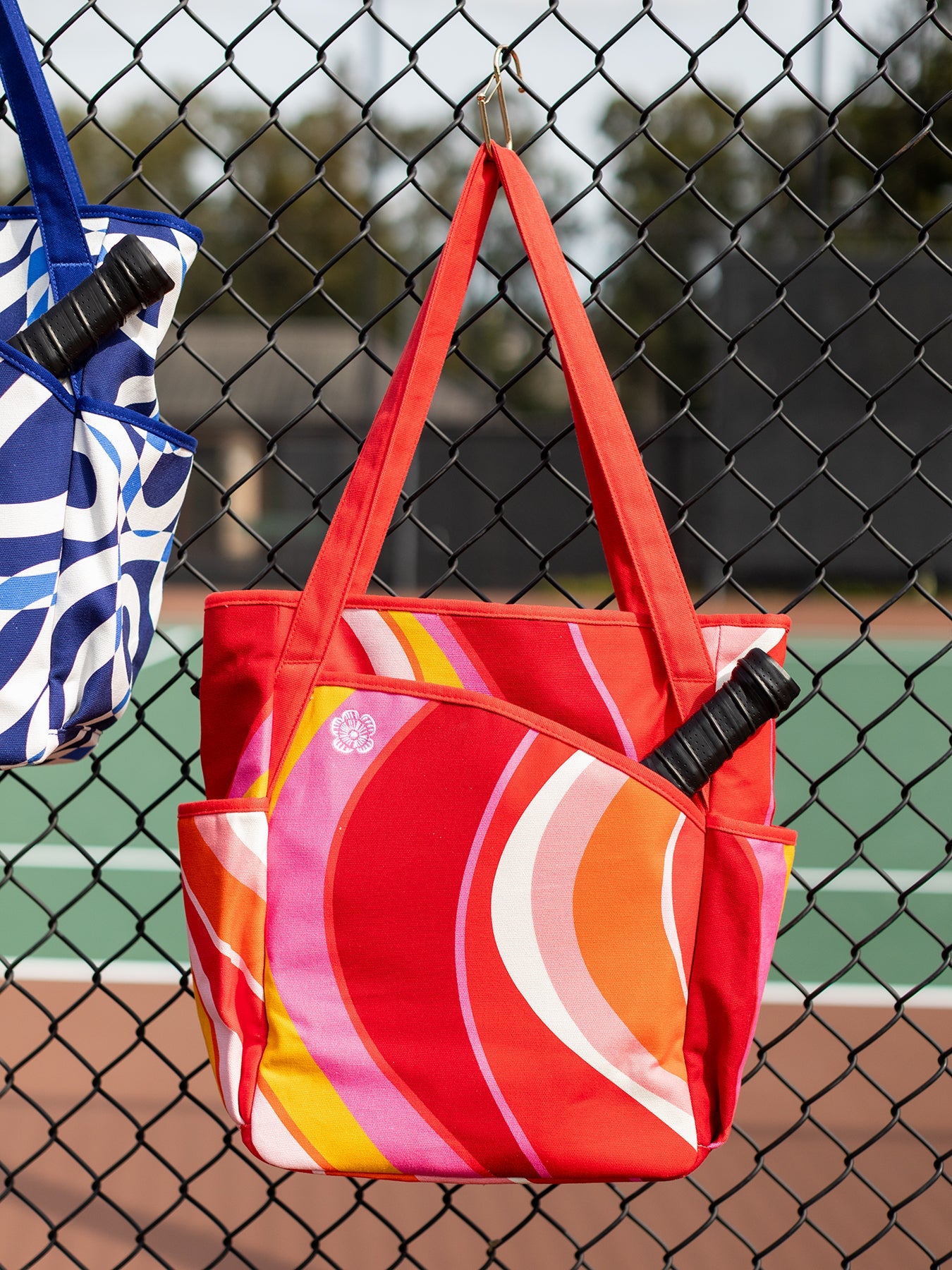 PEYTON tote Pink Wave - Lesley Evers - Accessories - Cotton Canvas - Cotton Canvas Tote Bag