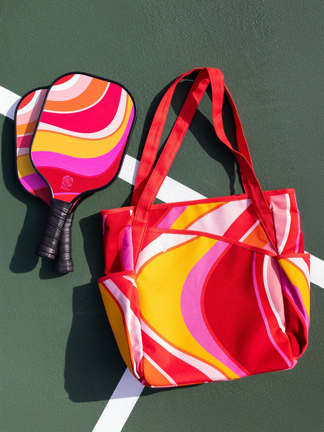 PEYTON tote Pink Wave - Lesley Evers - Accessories - Cotton Canvas - Cotton Canvas Tote Bag