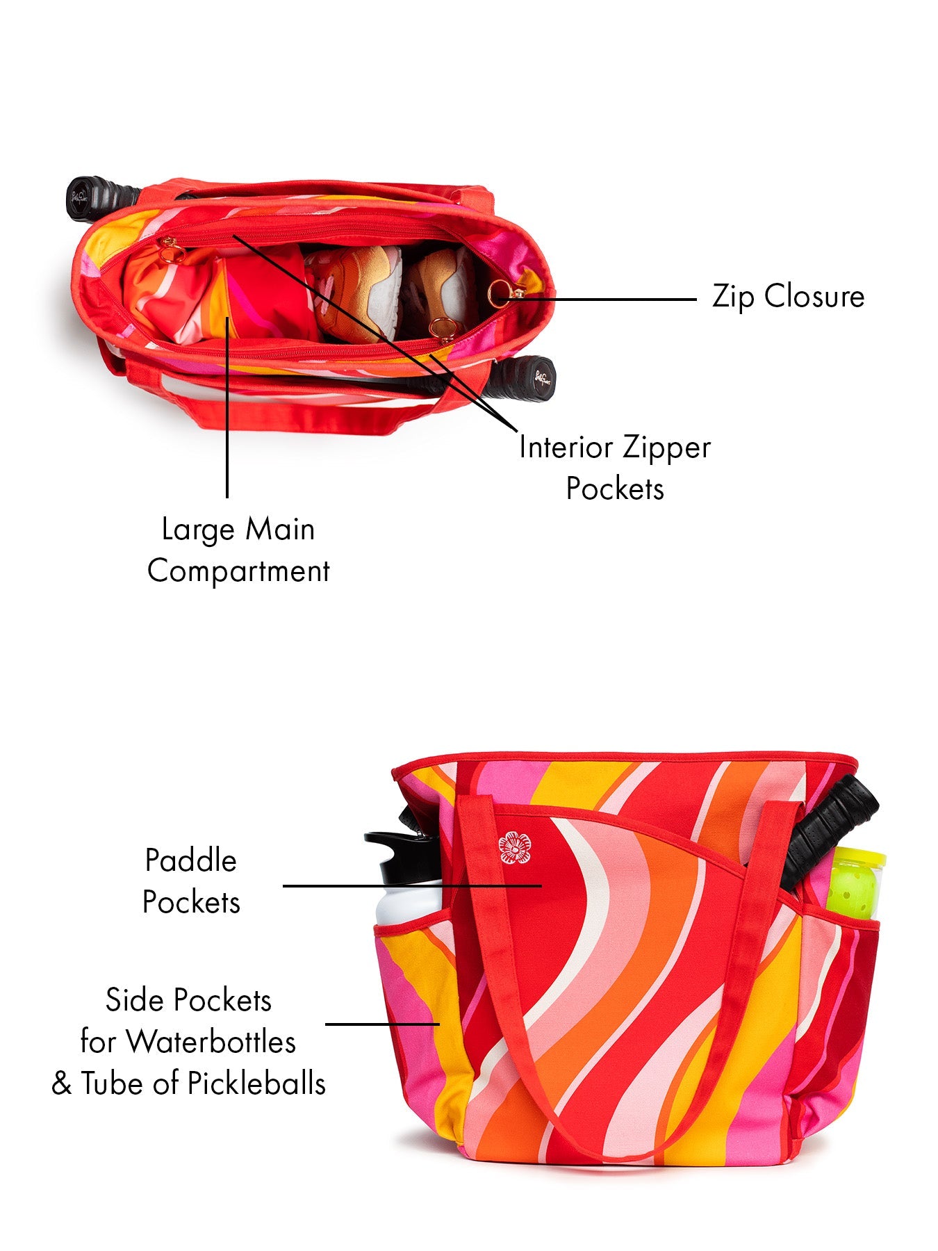 PEYTON tote Pink Wave - Lesley Evers - Accessories - Cotton Canvas - Cotton Canvas Tote Bag