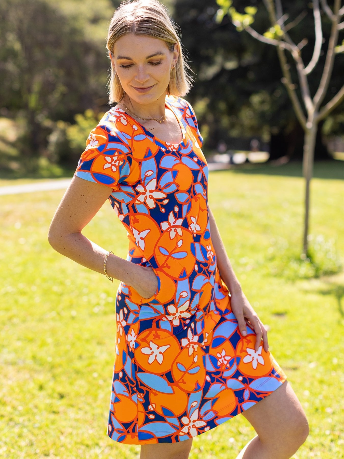 PHOEBE dress Orange Blossoms - Lesley Evers - Dress - nostalgia flower - sale