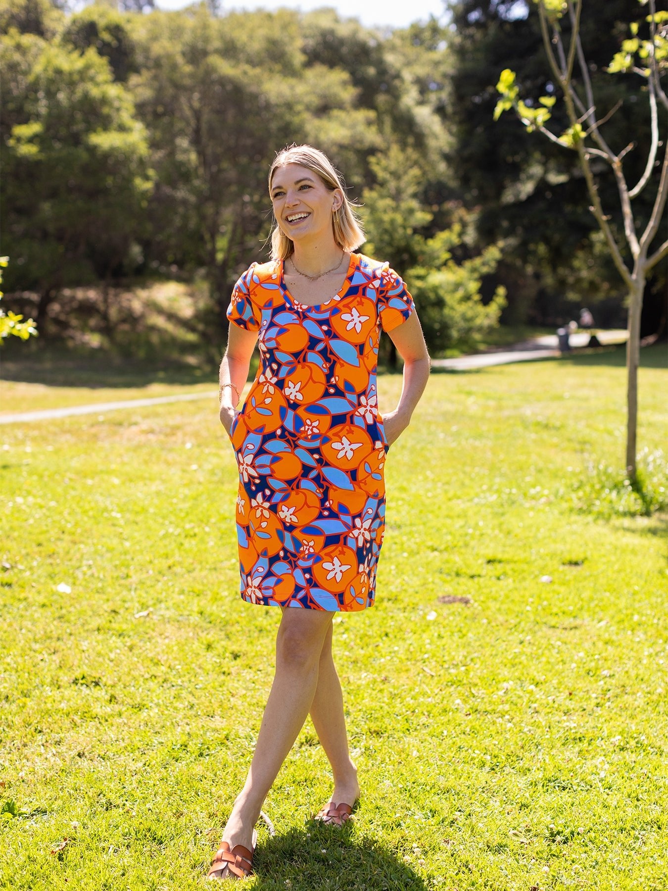 PHOEBE dress Orange Blossoms - Lesley Evers - Dress - nostalgia flower - sale