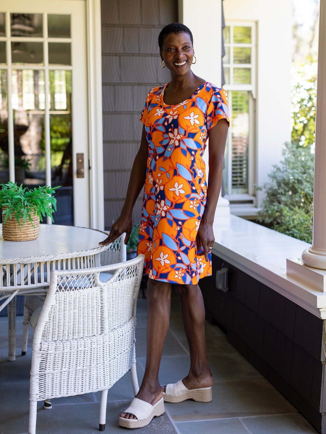 PHOEBE dress Orange Blossoms - Lesley Evers - Dress - nostalgia flower - sale