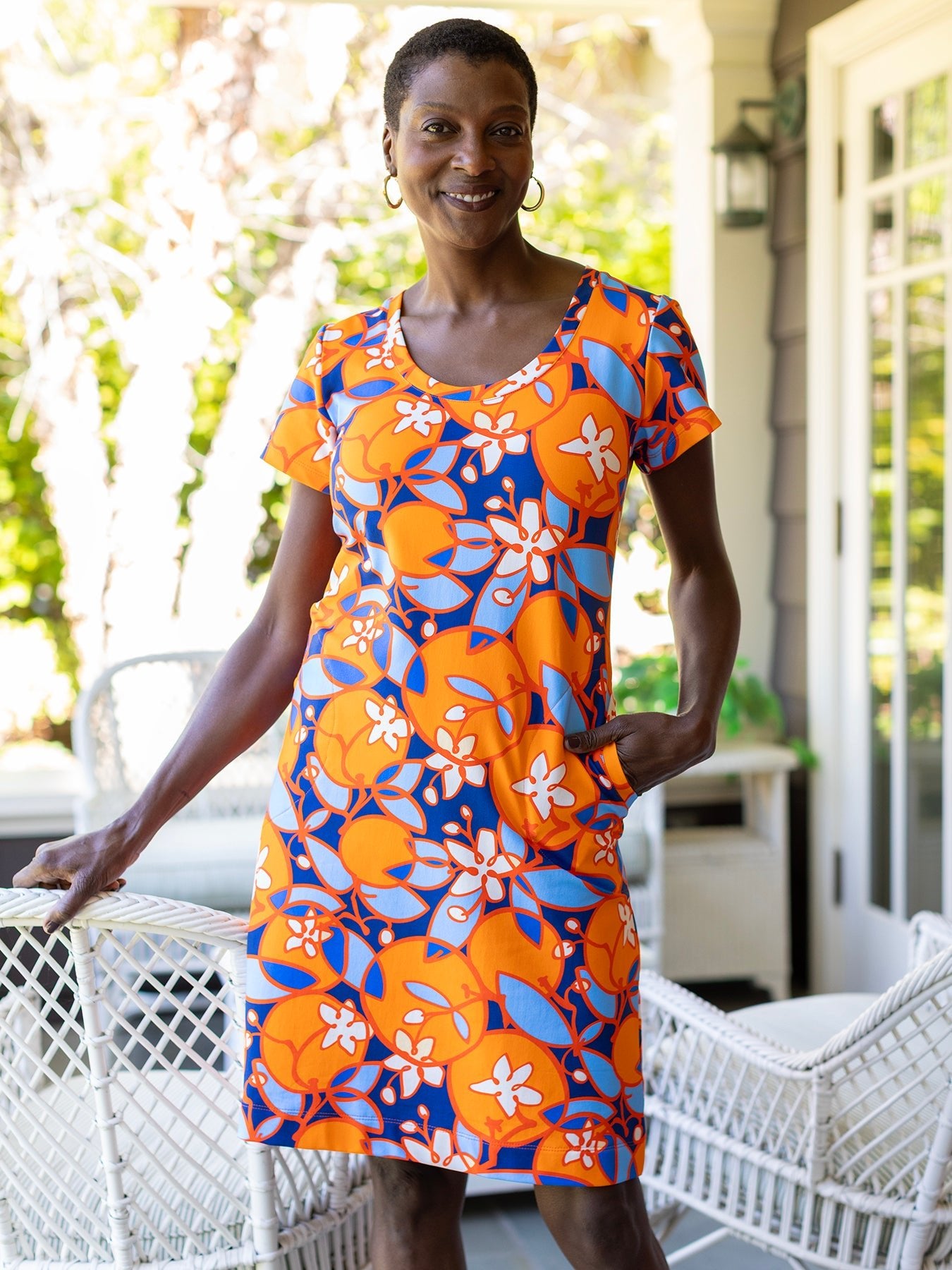 PHOEBE dress Orange Blossoms - Lesley Evers - Dress - nostalgia flower - sale