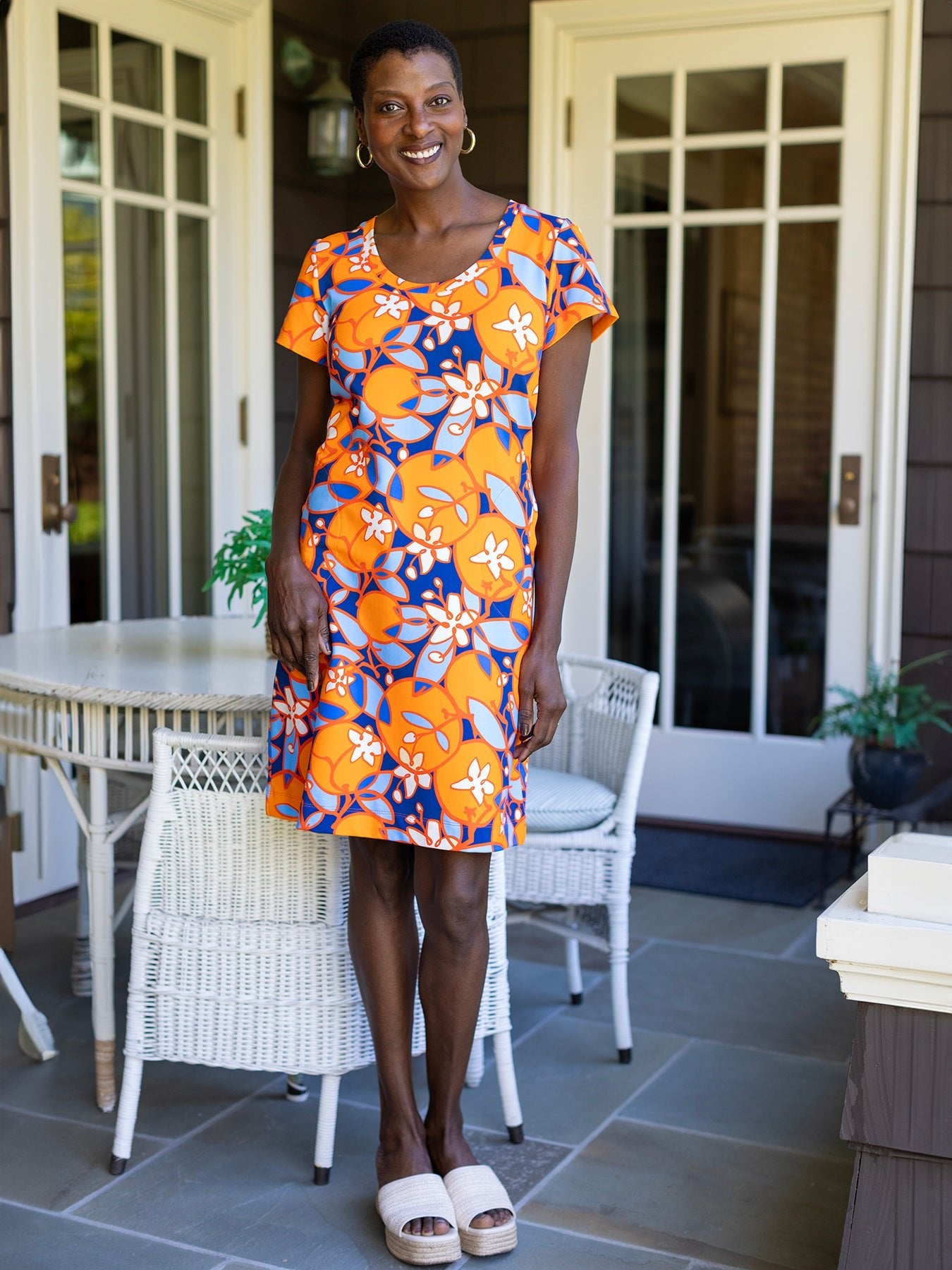 PHOEBE dress Orange Blossoms - Lesley Evers - Dress - nostalgia flower - sale