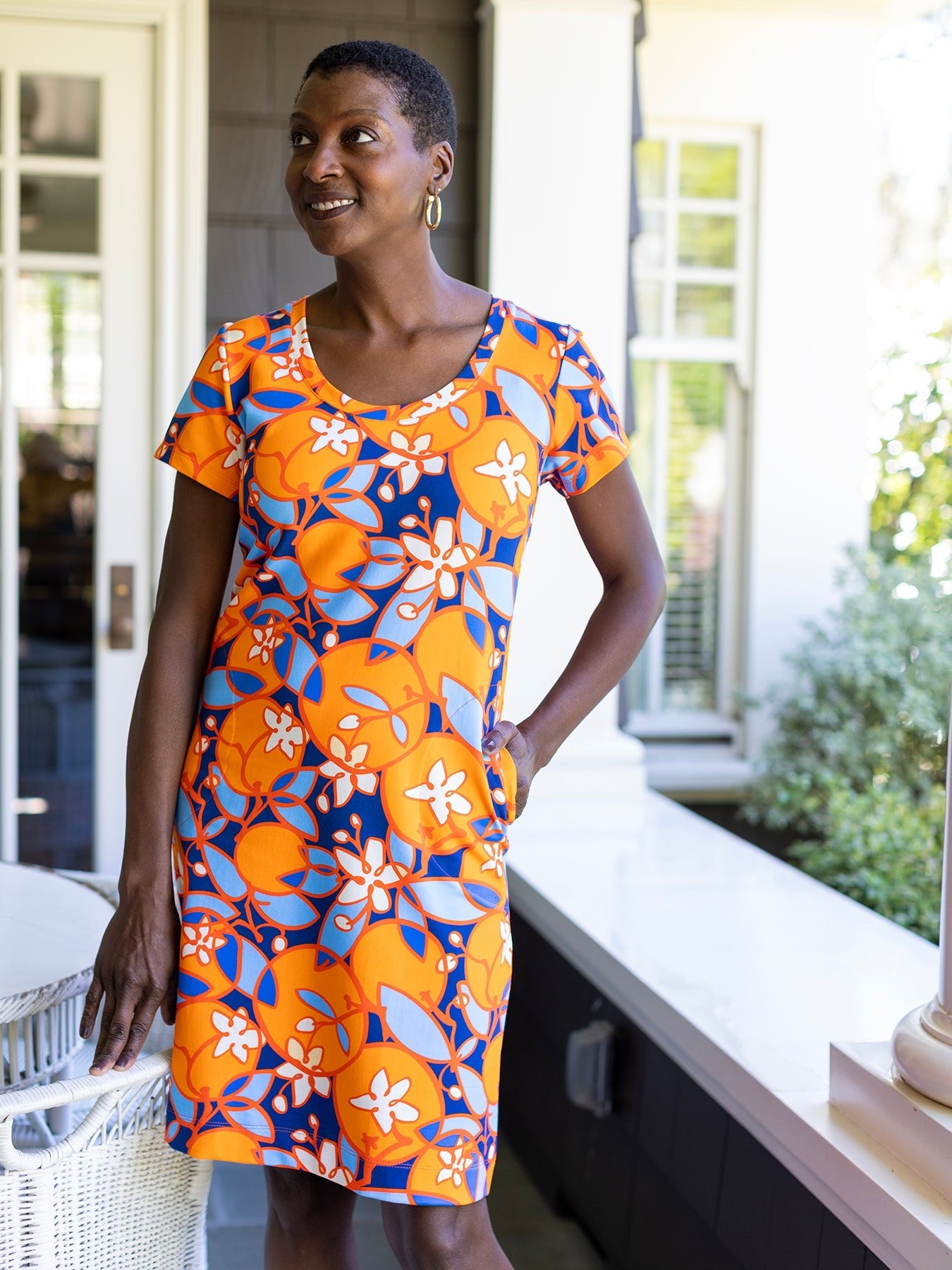 PHOEBE dress Orange Blossoms - Lesley Evers - Dress - nostalgia flower - sale