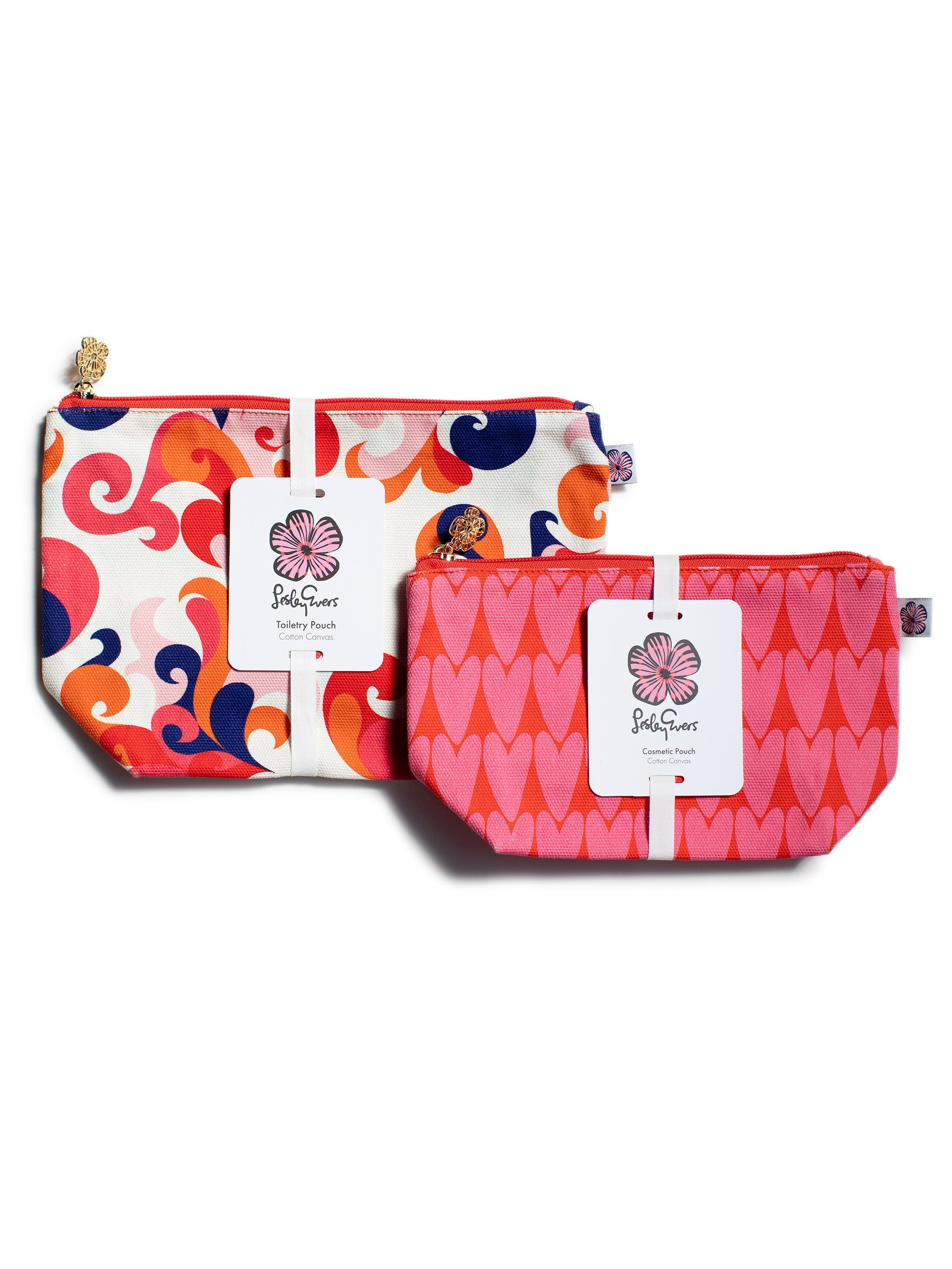 Pouch Set Plumage & Hearts - Lesley Evers - Accessories - Bonnie cover - garden party