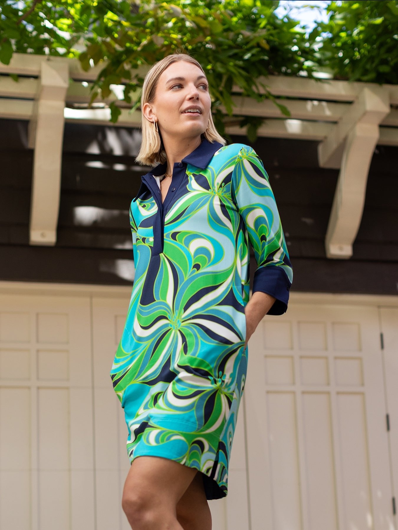 REESE dress Del Mar Navy - Lesley Evers - Dress - Shop - Shop/All Products