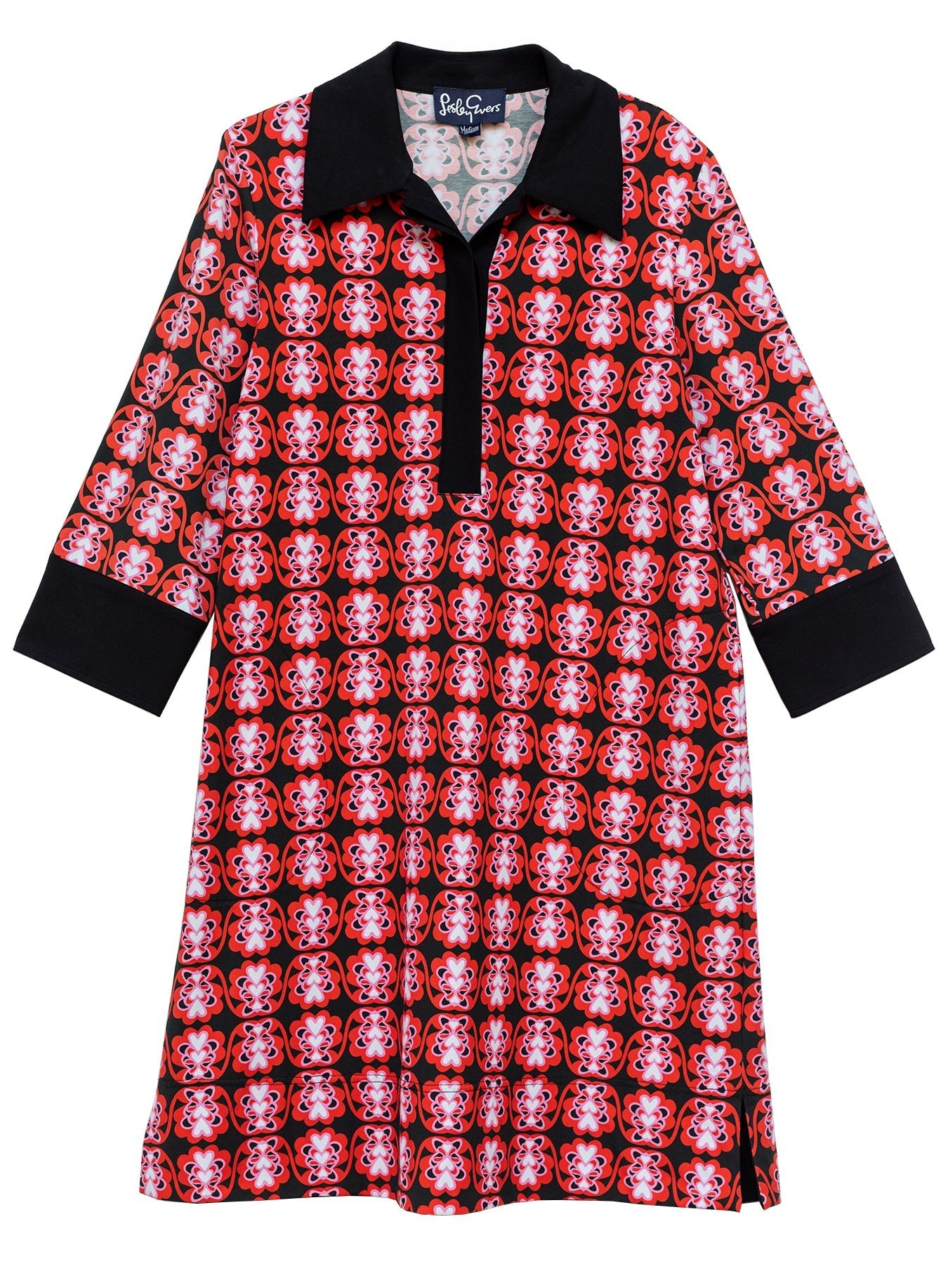 REESE dress Heart Flower Red - Lesley Evers - Dress - Shop - Shop/All Products