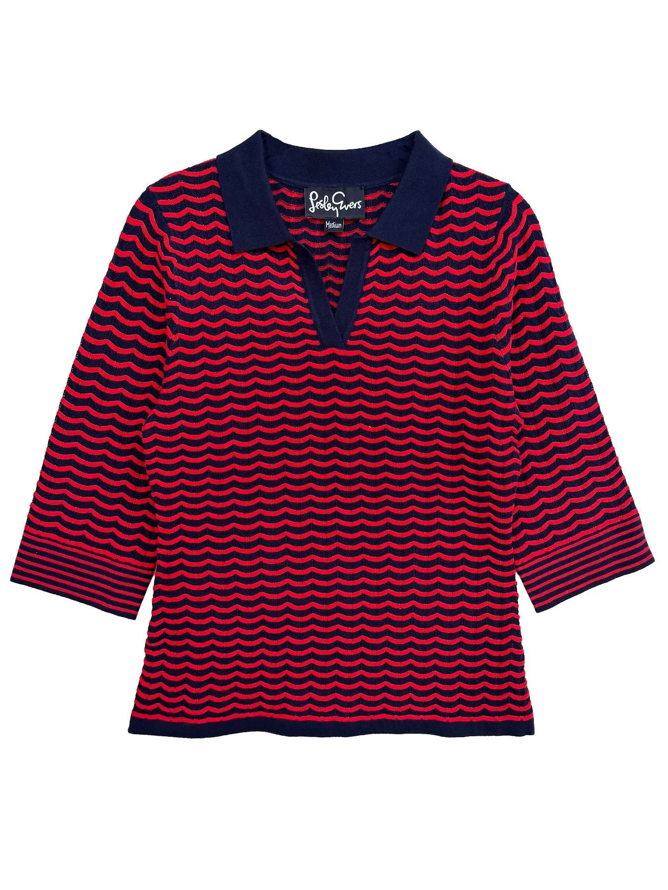 REMI knit top Navy and Red - Lesley Evers - knit - knitwear - new