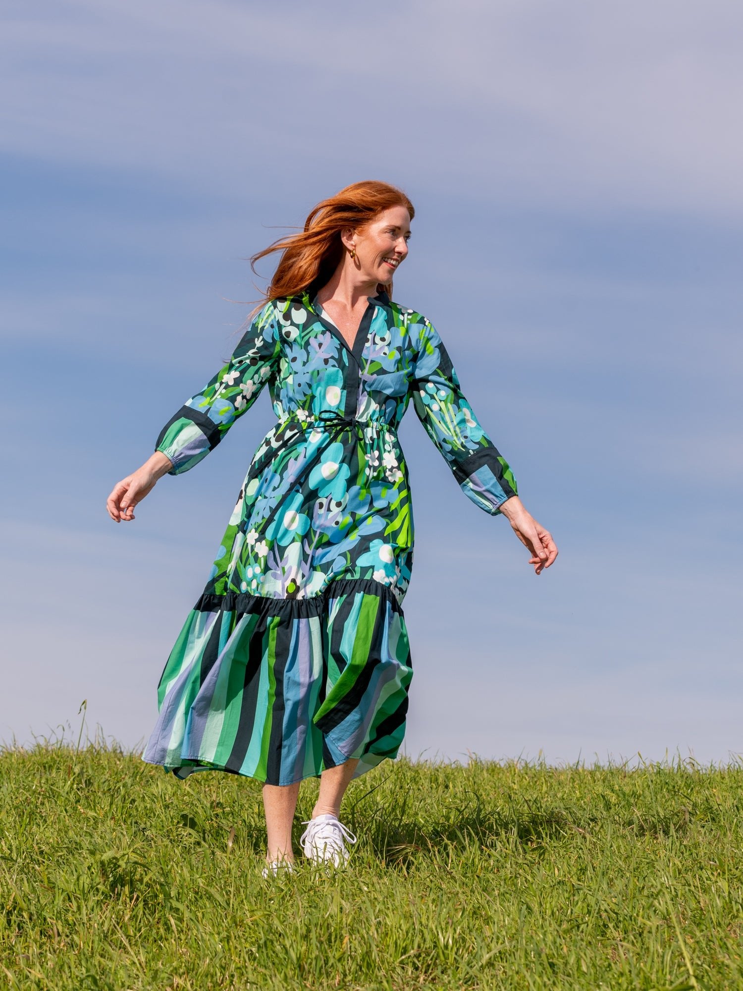 RENE dress Garden Oasis Blue - Lesley Evers - Dress - Shop - Shop/All Products