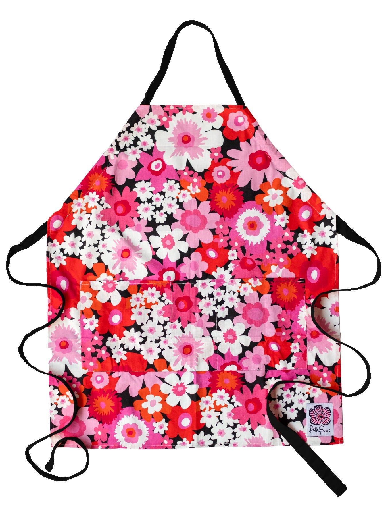 RENNIE apron Flower Power Pink - Lesley Evers - aprons - Flower Power - flower power pink