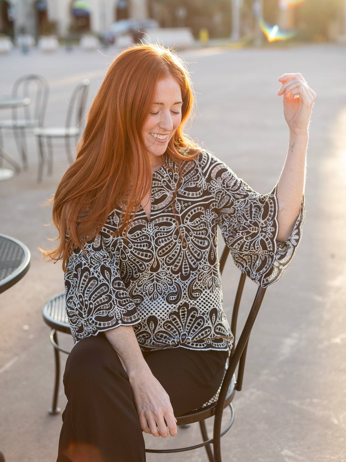 ROSALIE blouse Black Eyelet - Lesley Evers - Shop - Shop/All Products - Shop/Separates