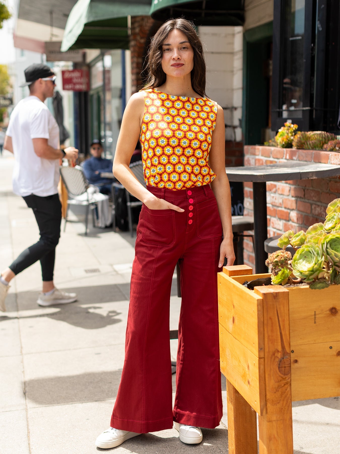 ROXANNE pant Burgundy - Lesley Evers - denim pant - pant - Roxanne