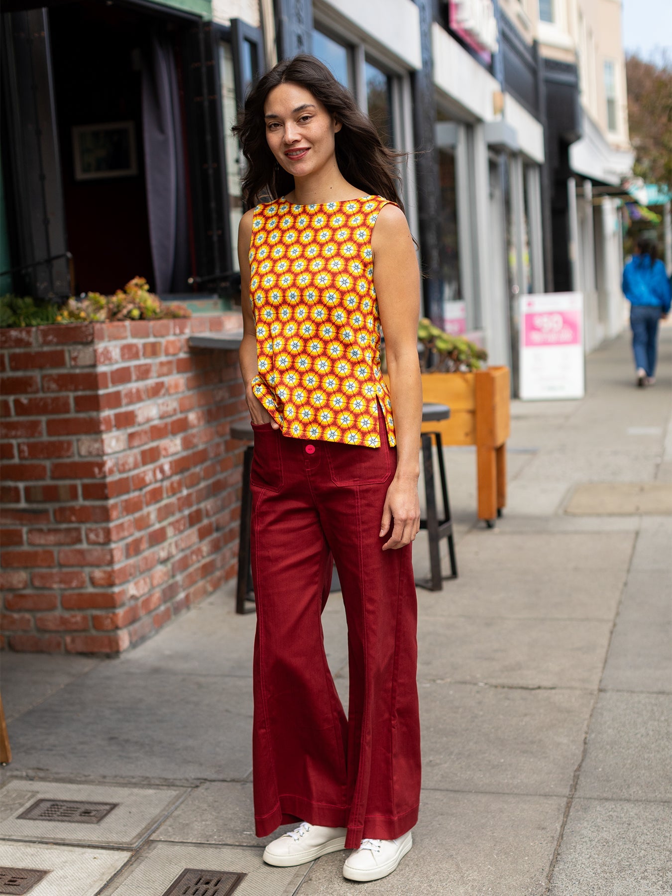 ROXANNE pant Burgundy - Lesley Evers - denim pant - pant - Roxanne