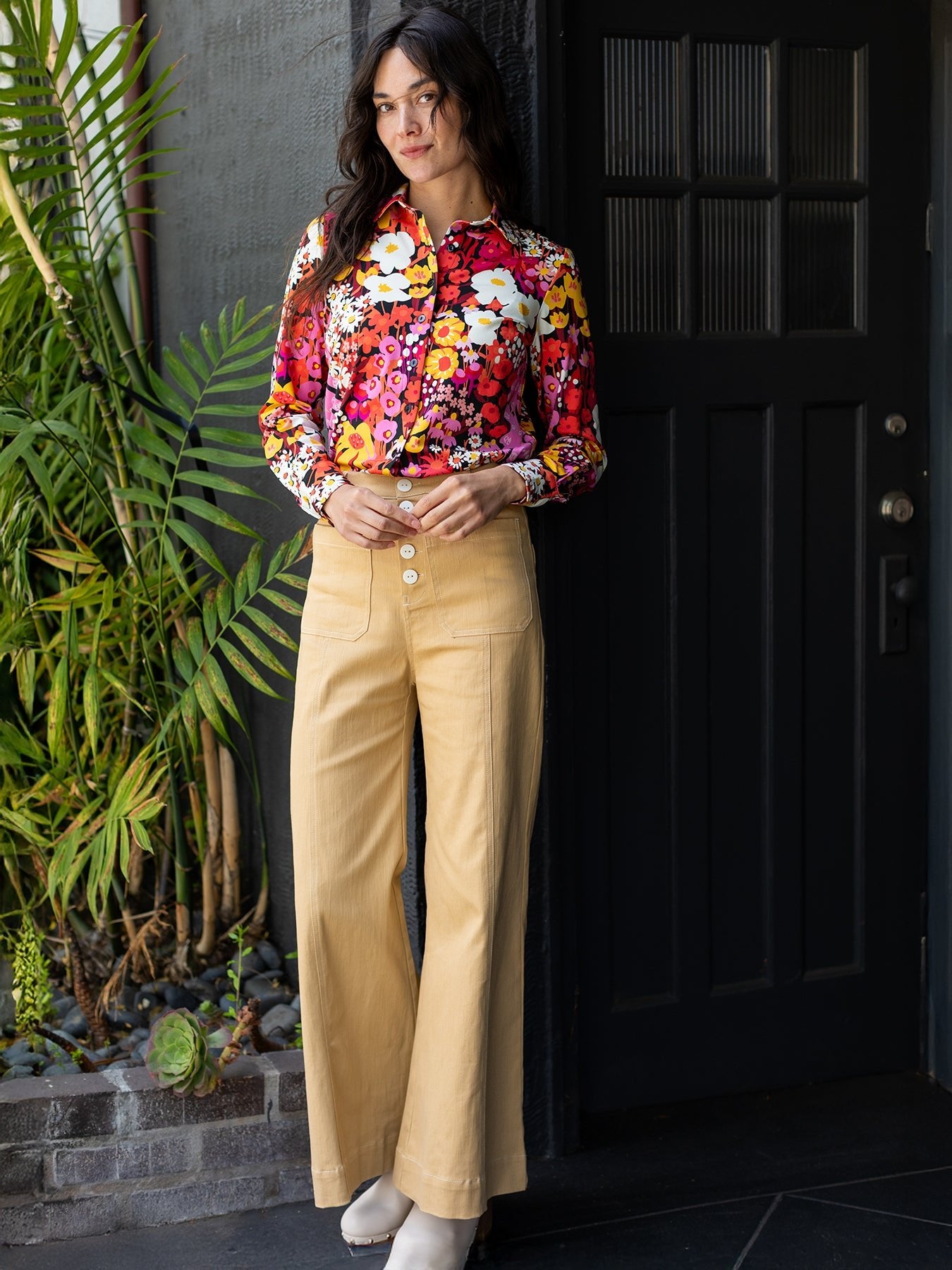 ROXANNE pant Khaki - Lesley Evers - denim pant - pant - Roxanne