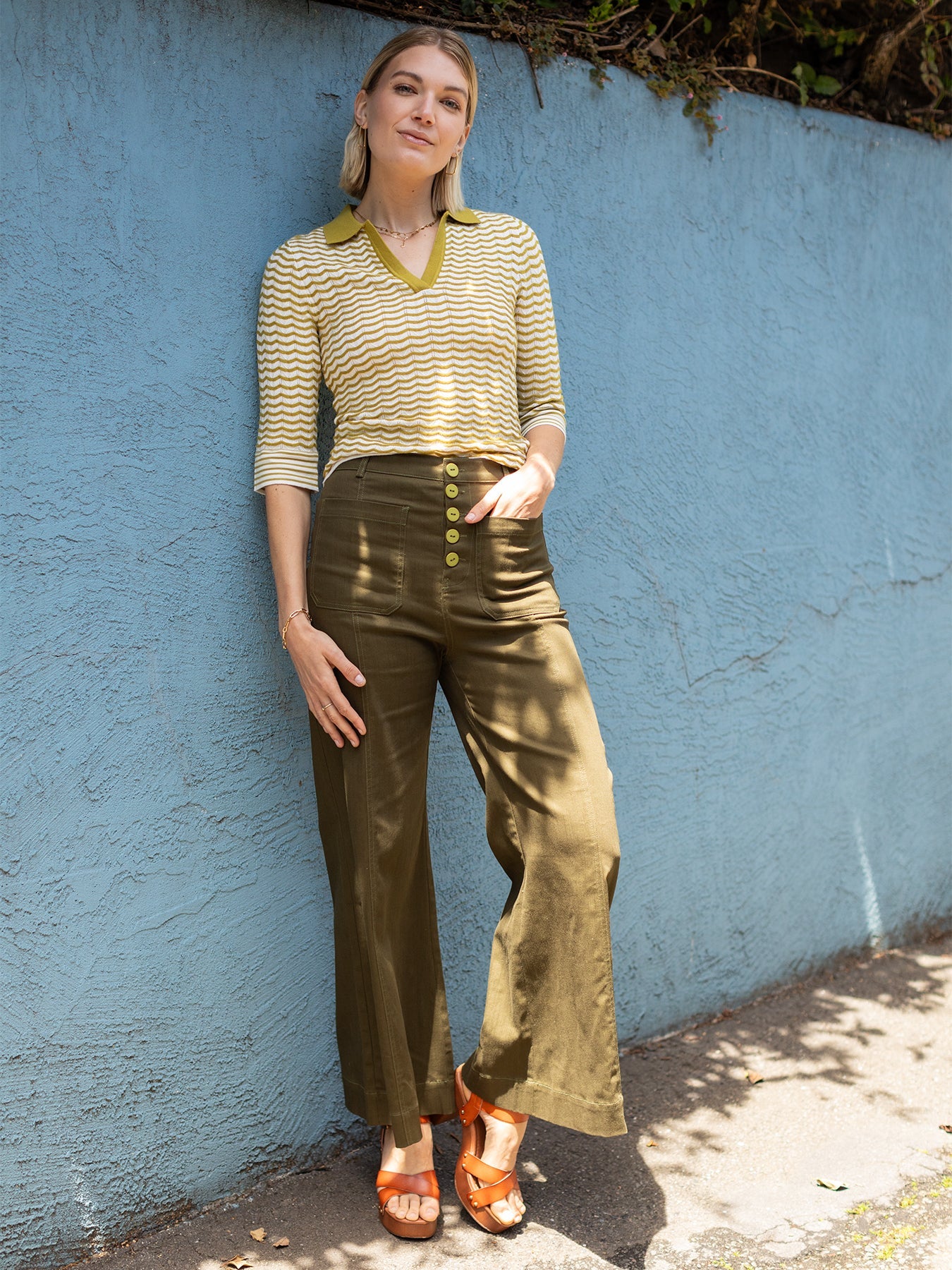 ROXANNE pant Olive - Lesley Evers - denim pant - pant - Roxanne