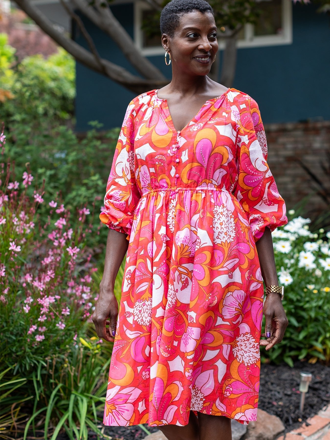 SABINE dress Flourish Pink - Lesley Evers - Sabine - sale - Shop