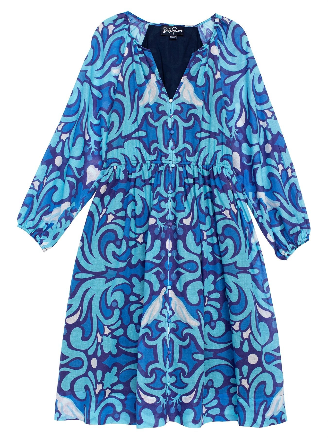 SABINE dress Perched Blue - Lesley Evers - Sabine - Shop - Shop/All Products