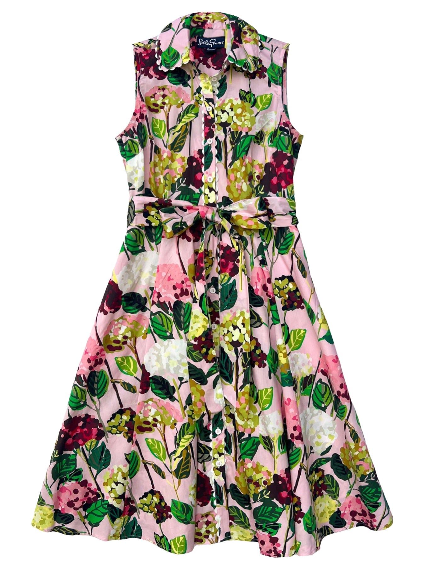 SARAH dress Hydrangea Pink - Lesley Evers - cotton dress - Dress - Printed Dress