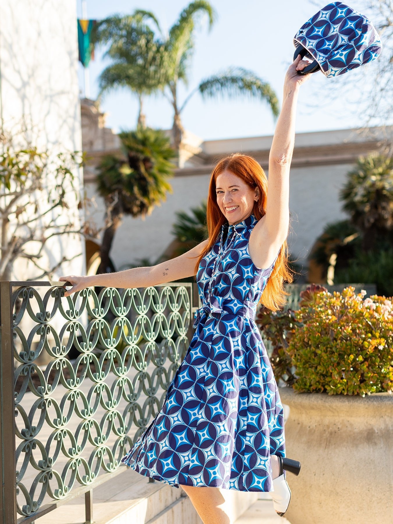 SARAH dress North Star Navy - Lesley Evers - cotton dress - Dress - Printed Dress