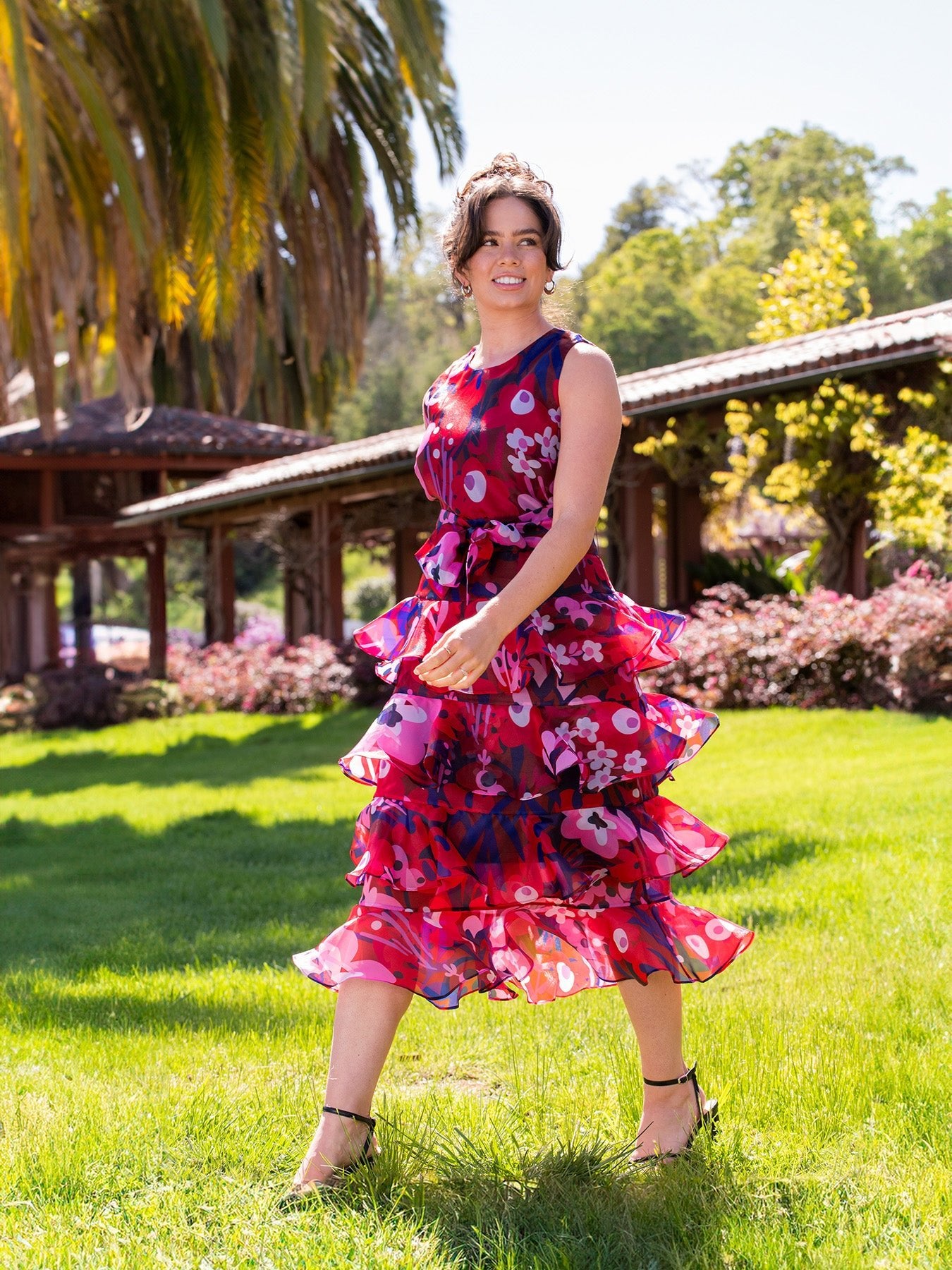 SASHA dress Garden Oasis Pink - Lesley Evers-Dress-Shop-Shop/All Products