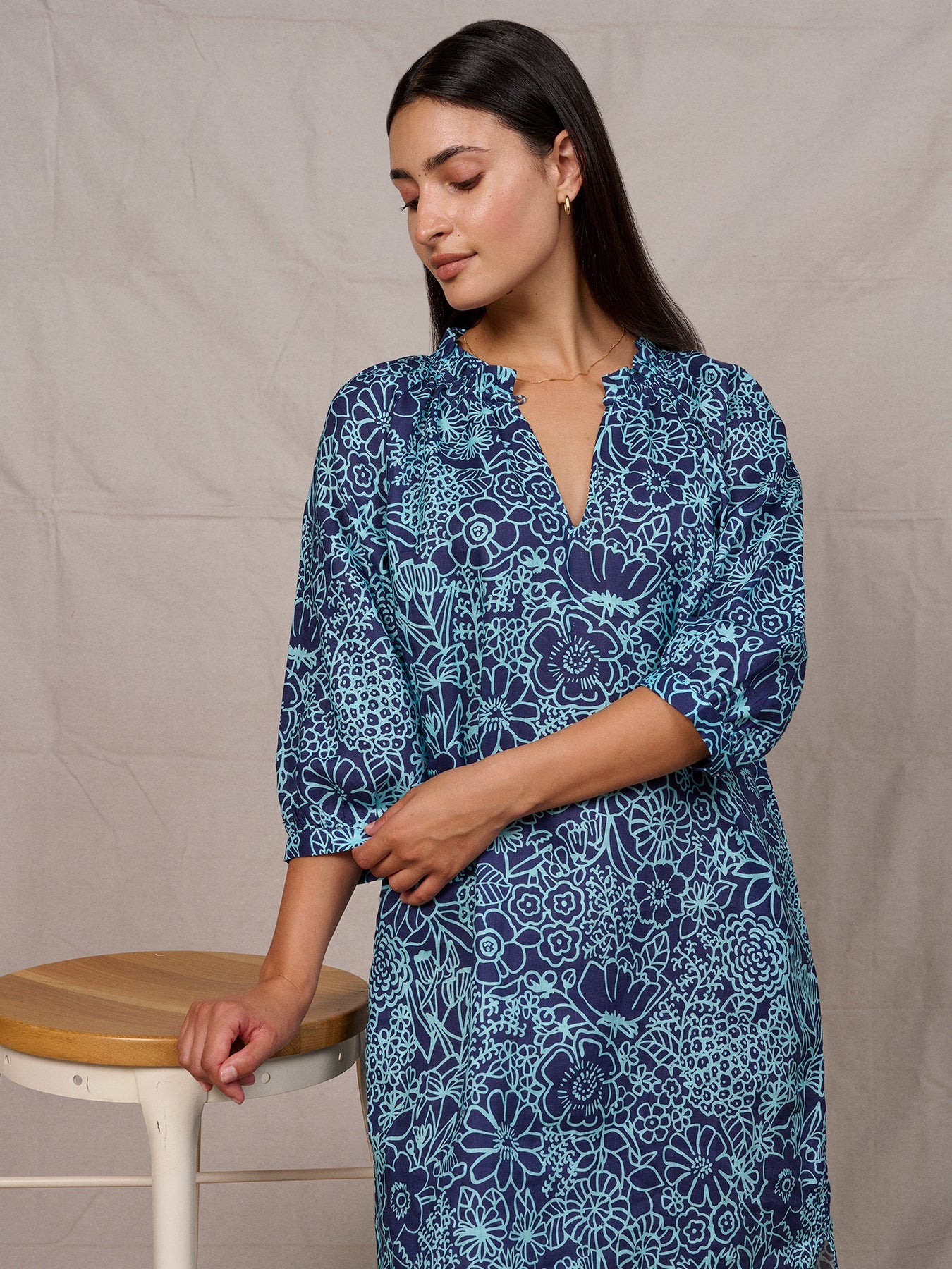 SAVANNAH dress Midsummer Navy - Lesley Evers - dress -